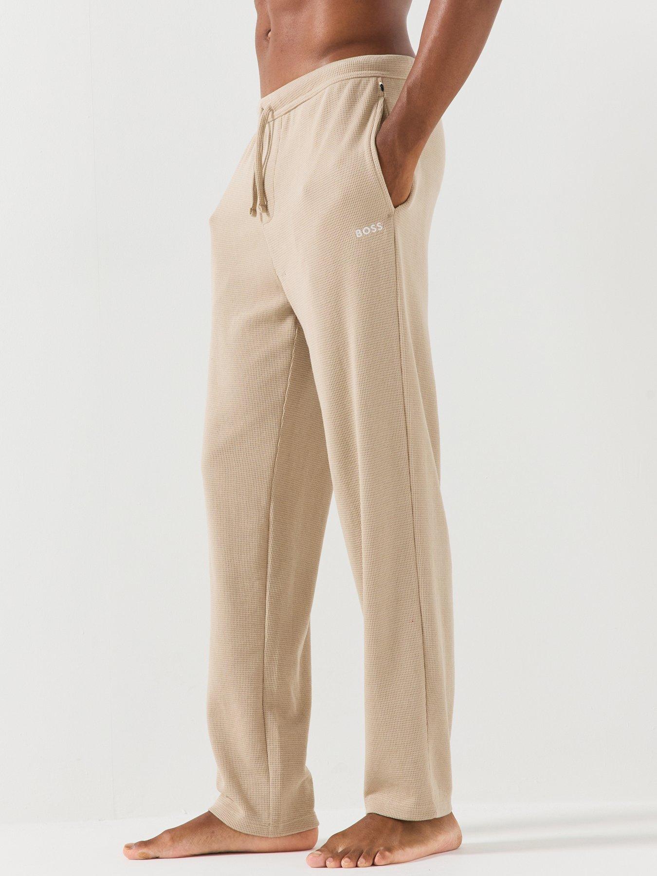BOSS Boss Waffle Cuffed Loungewear Open Hem Pants - Light Beige