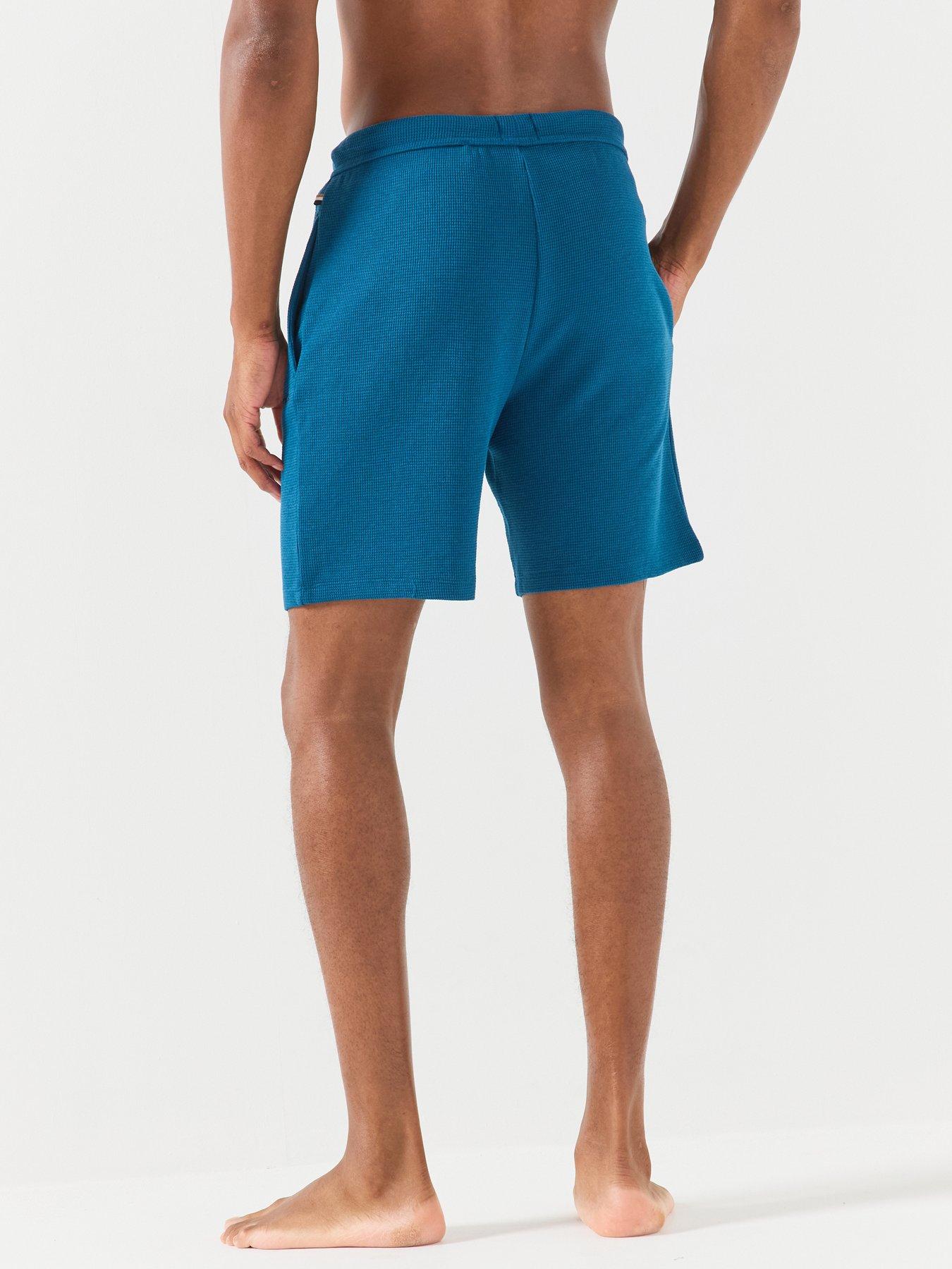 Image 2 of 5 of BOSS Boss Waffle Loungewear Shorts - Blue