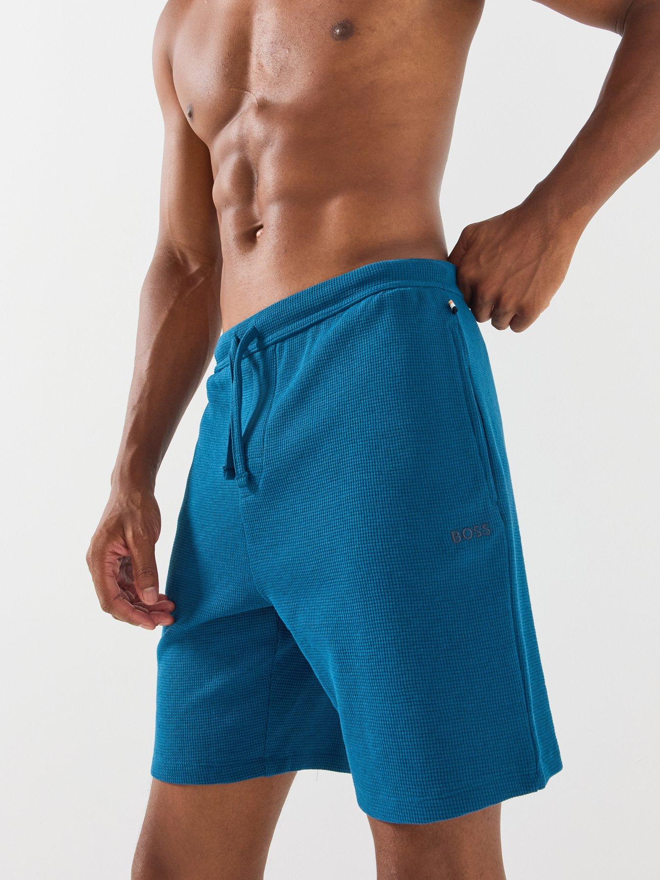 Image 4 of 5 of BOSS Boss Waffle Loungewear Shorts - Blue