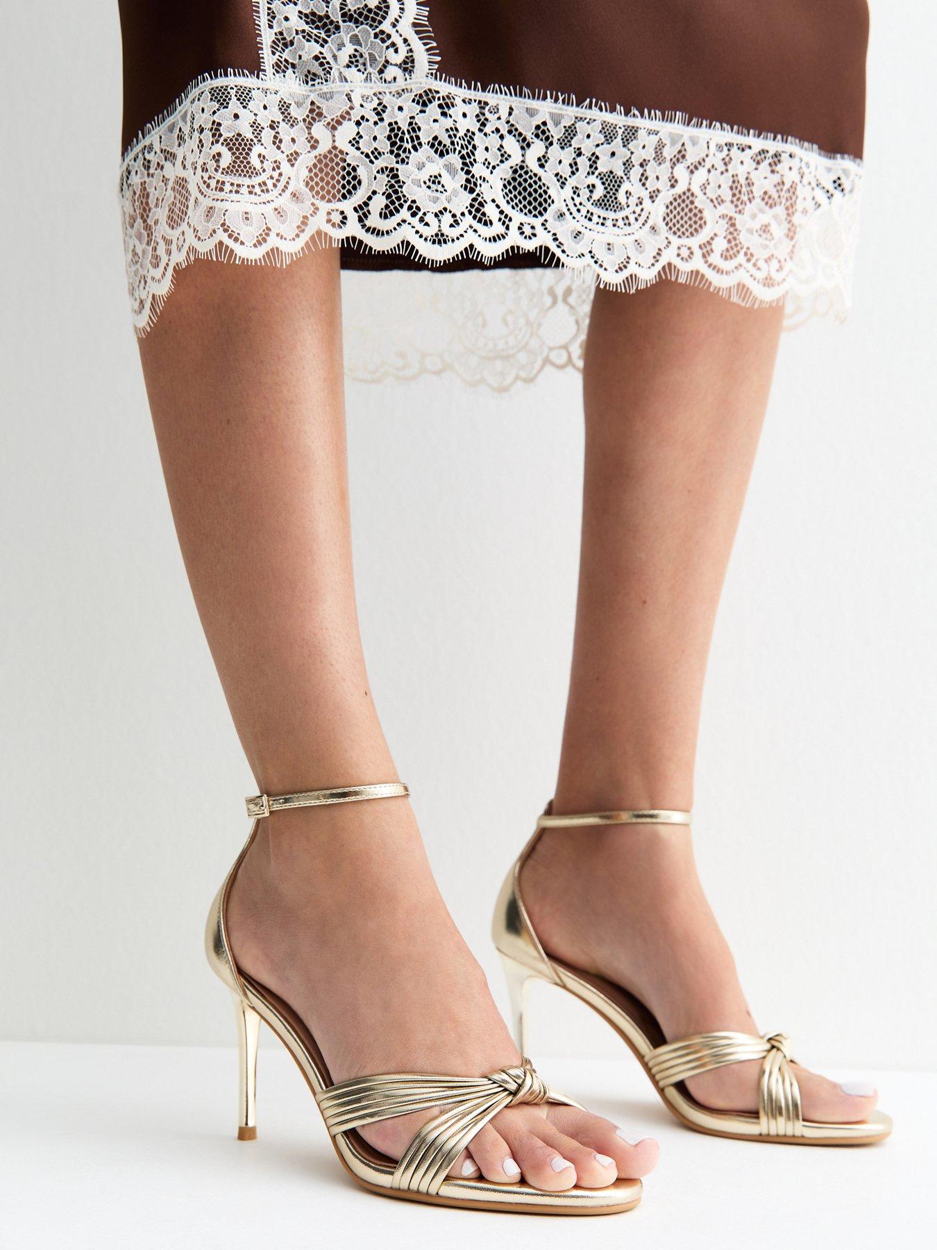 New Look Women's Knotted Strap Stiletto Sandals - Gold