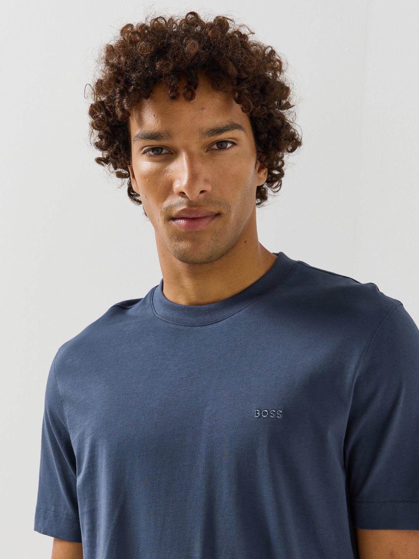 Image 5 of 5 of BOSS Mens Regular Fit Tonal Logo T-Shirt - Blue