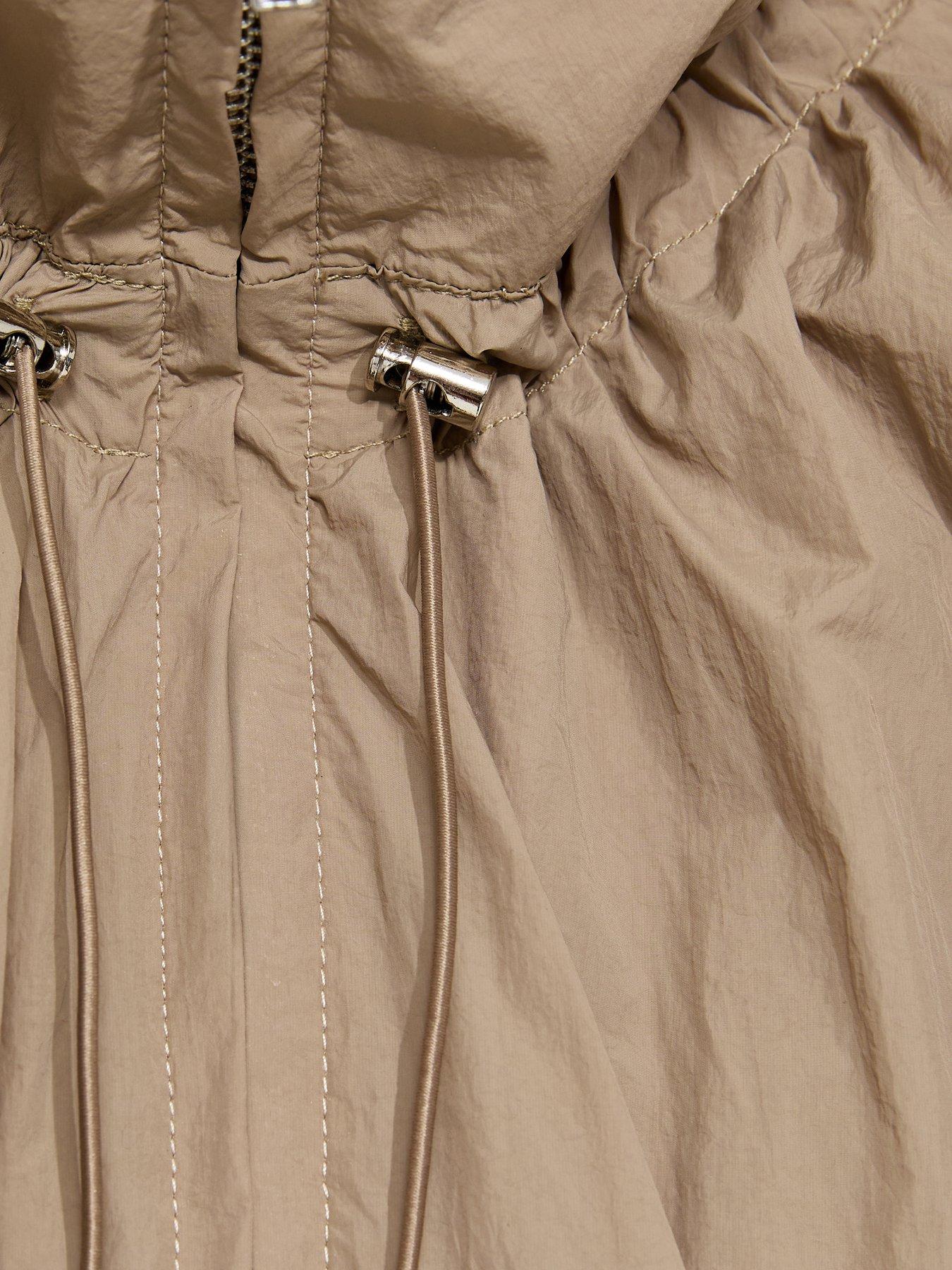 Image 6 of 7 of New Look Mink Lightweight Gathered Neck Zip Through Jacket - Brown