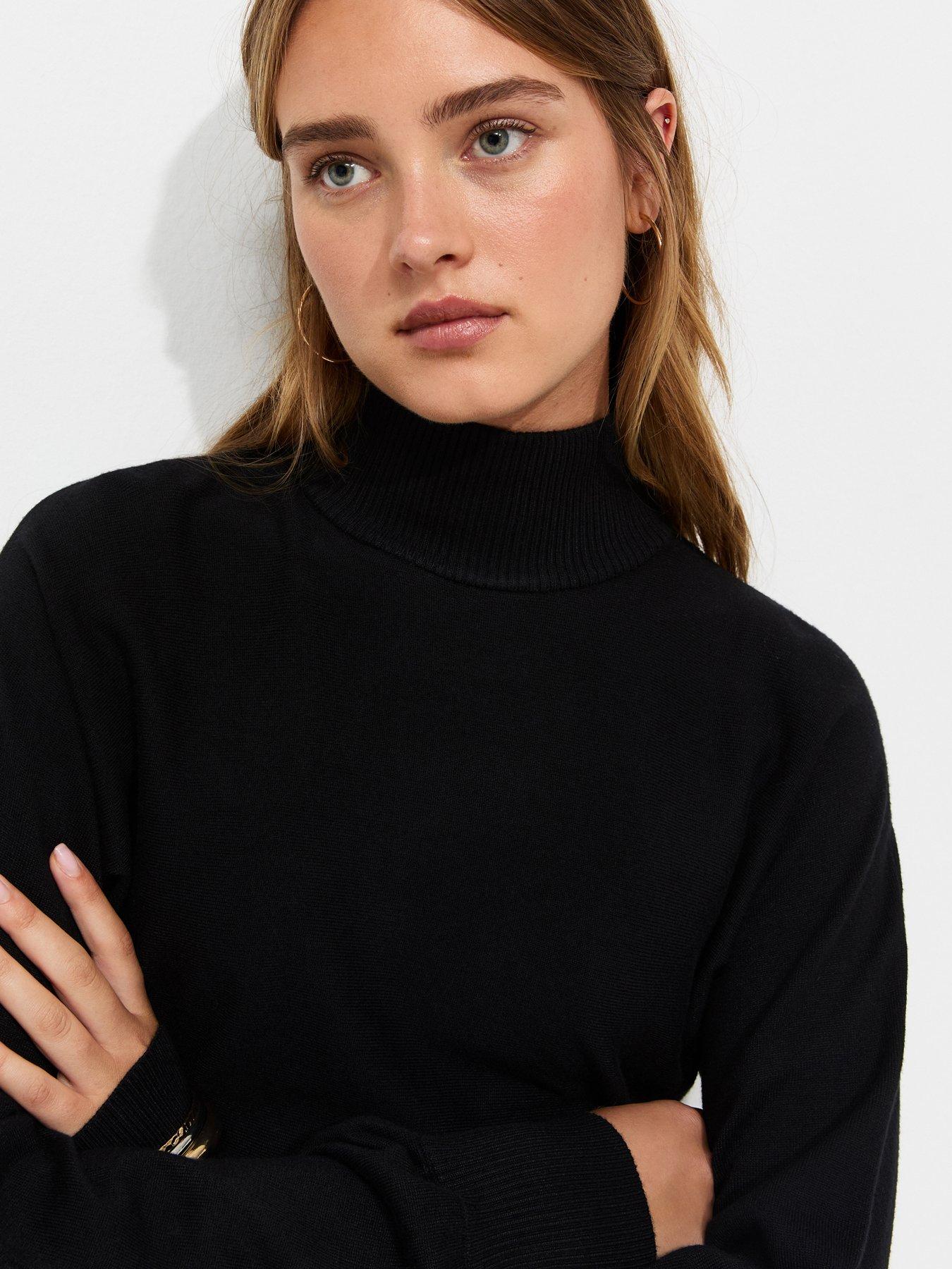 Image 4 of 5 of New Look Womens High Neck Batwing Sleeve Knitted Jumper - Black