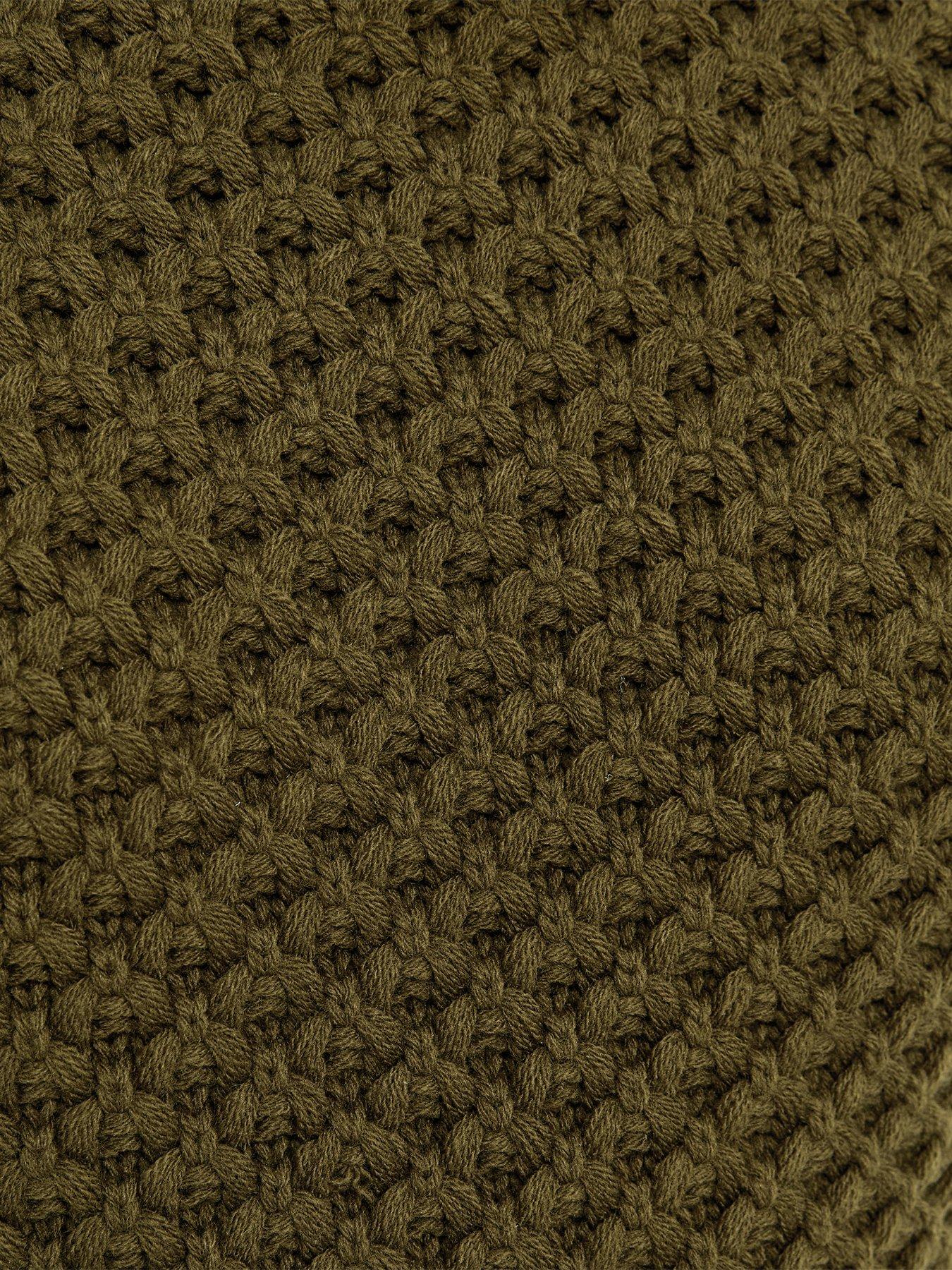 Image 5 of 5 of New Look Womens Moss Stitch Crew Neck Jumper - Green
