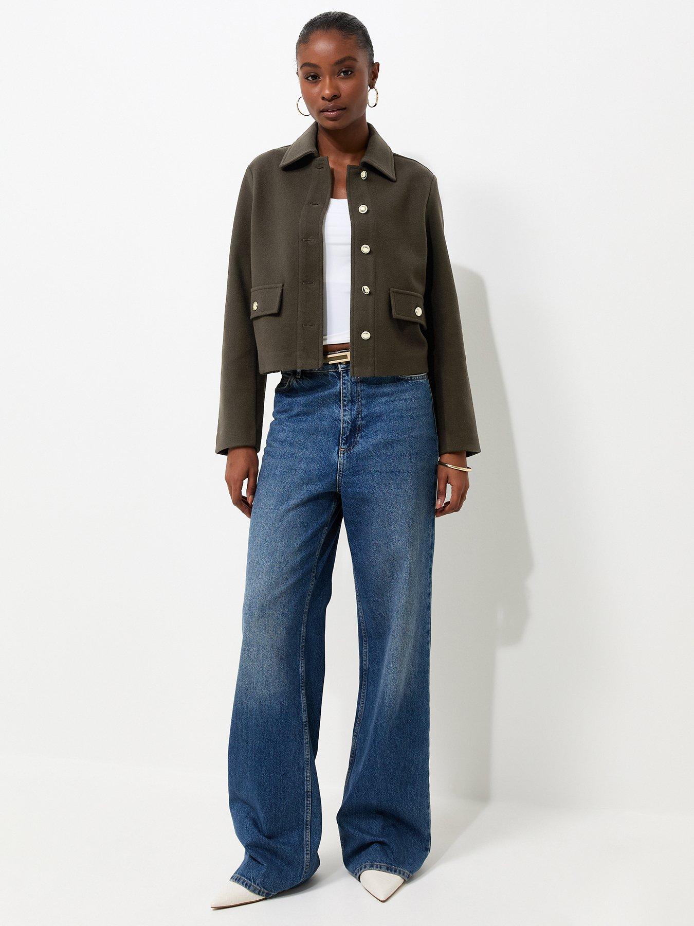 Image 4 of 5 of New Look Button Front Collared Shacket - Green