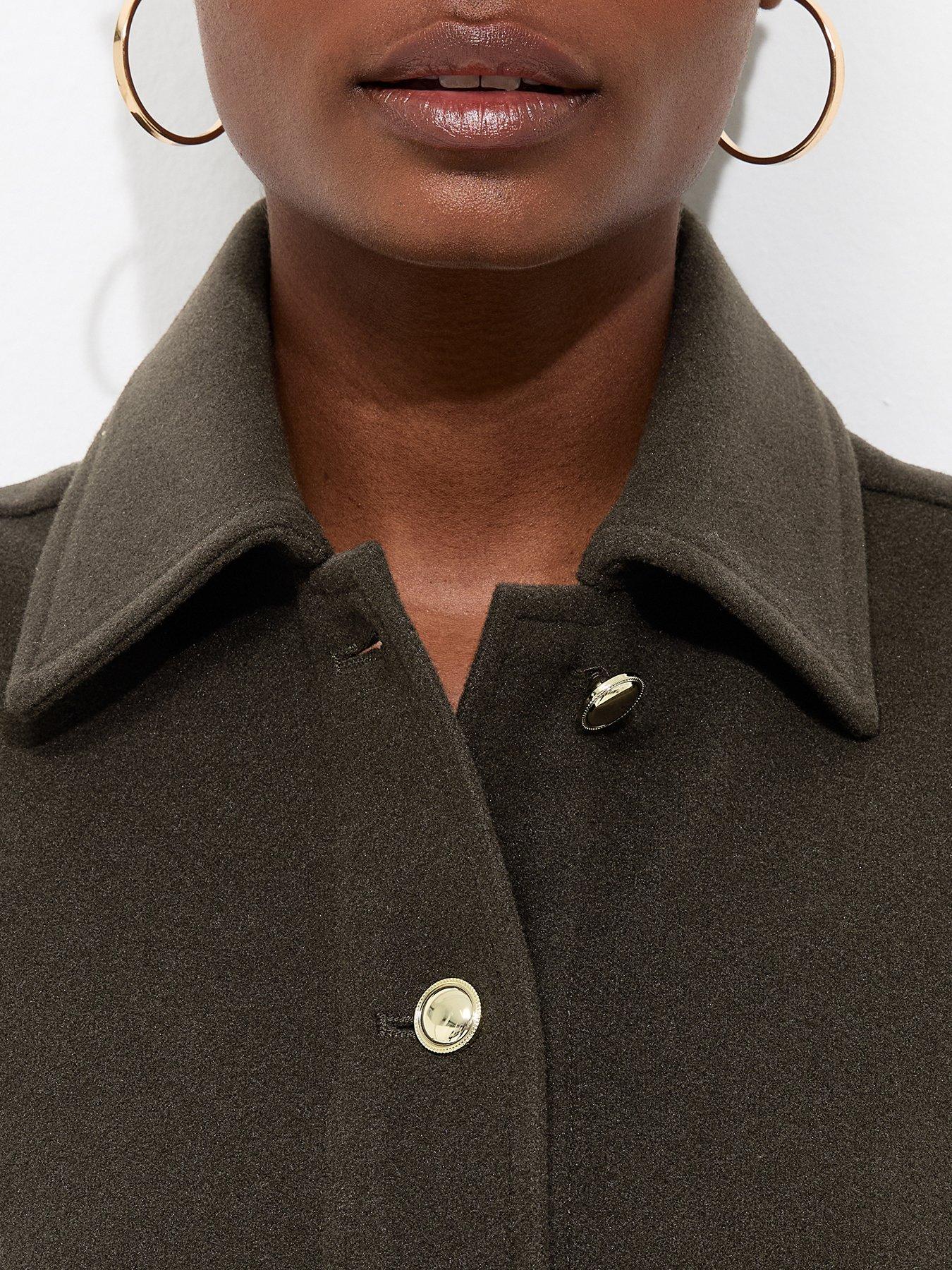 Image 5 of 5 of New Look Button Front Collared Shacket - Green