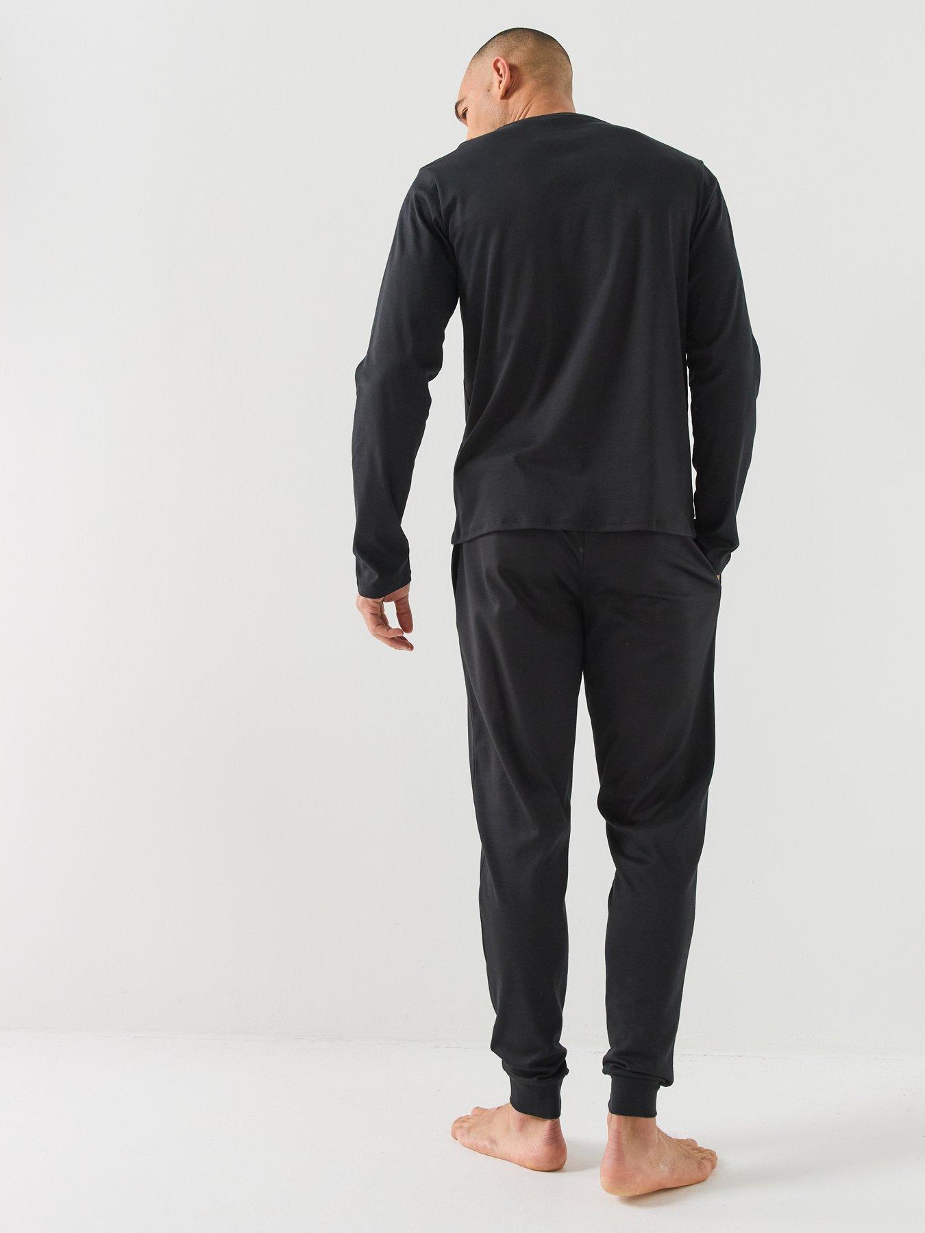 Image 2 of 5 of BOSS Mens Christmas Regular Fit Cotton Pyjama Set - Black