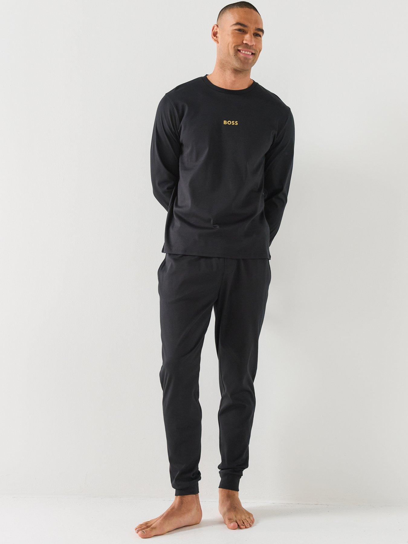 Image 3 of 5 of BOSS Mens Christmas Regular Fit Cotton Pyjama Set - Black