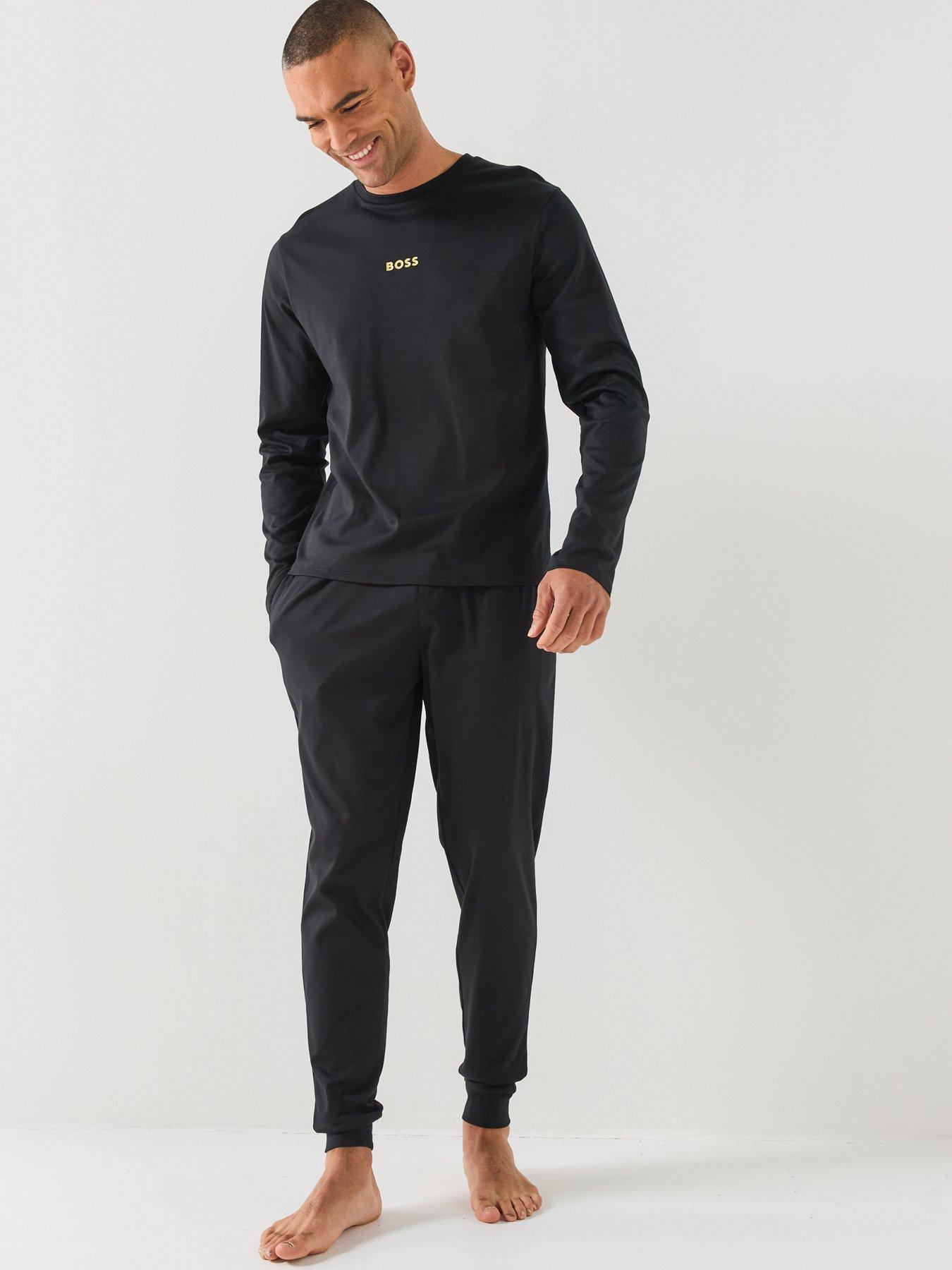 Image 5 of 5 of BOSS Mens Christmas Regular Fit Cotton Pyjama Set - Black