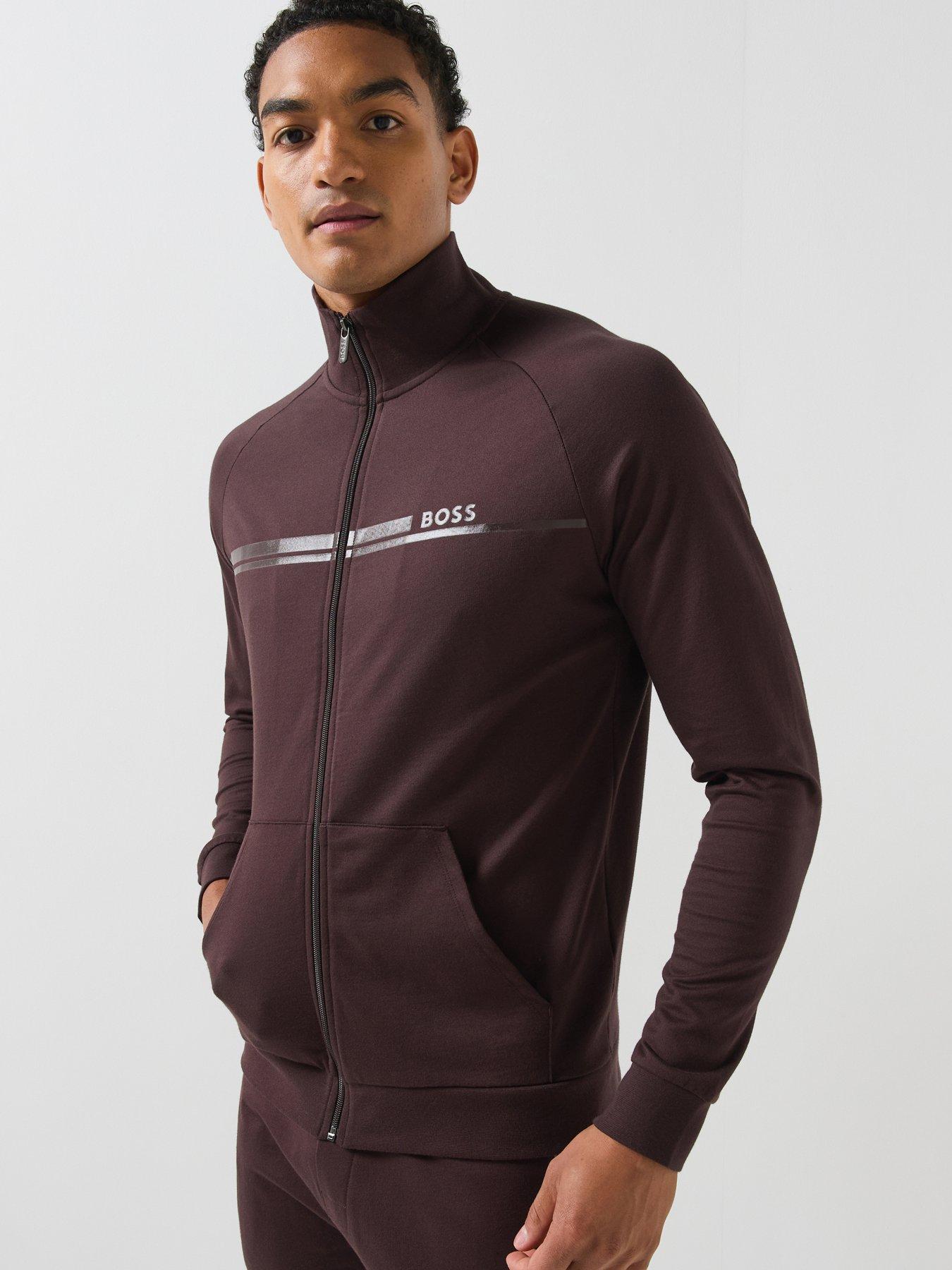 BOSS Boss Bodywear Authentic Loungewear Zip Top - Brown