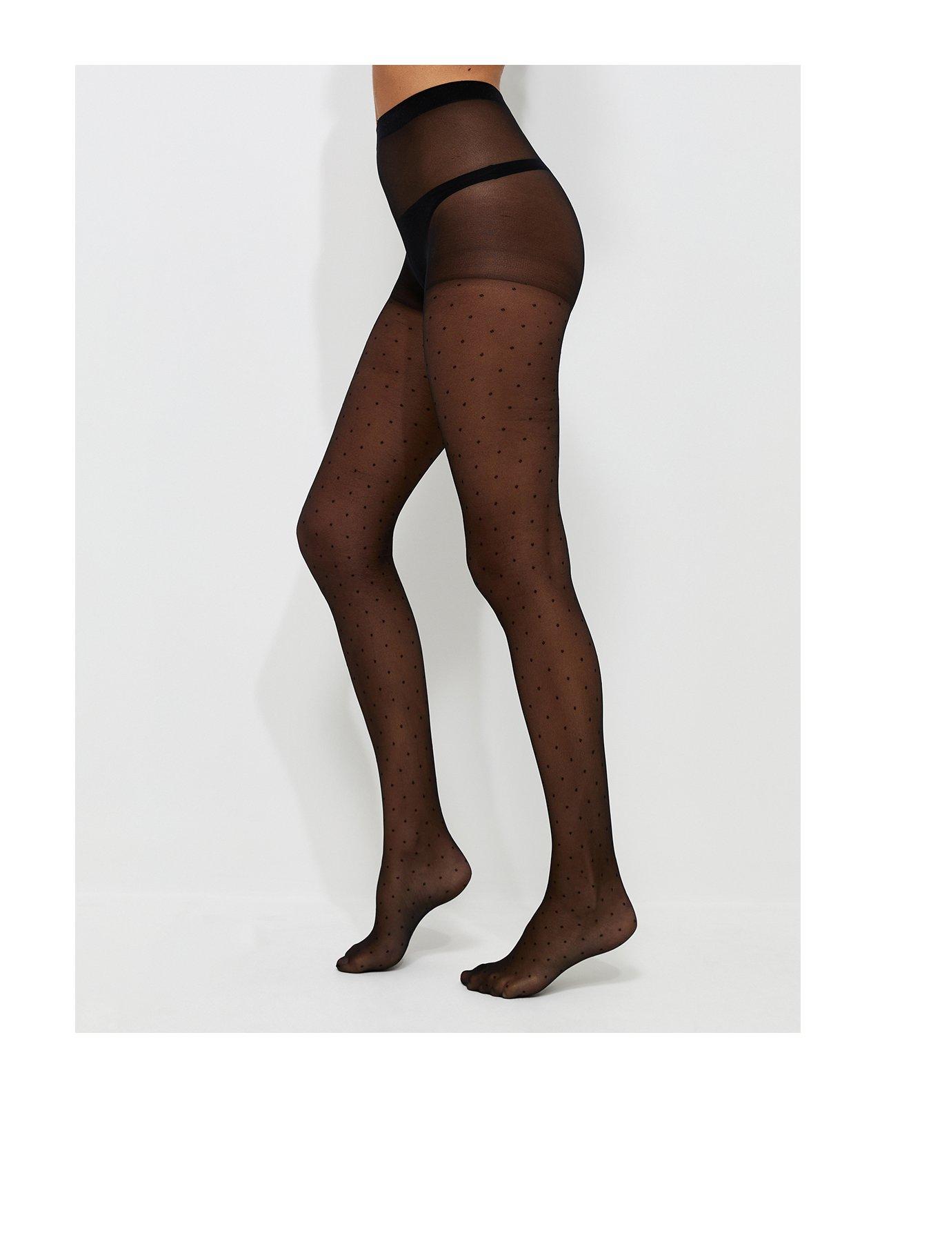 New Look Black Sheer Polka Dot Tights