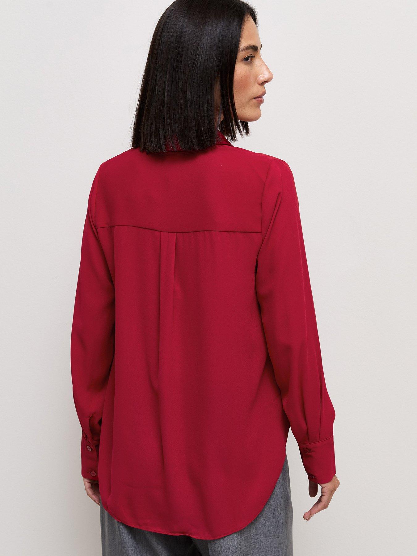 Image 2 of 5 of New Look Women's Long Sleeve Button Through Shirt - Red