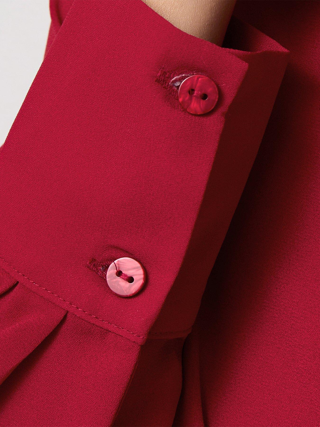 Image 5 of 5 of New Look Women's Long Sleeve Button Through Shirt - Red