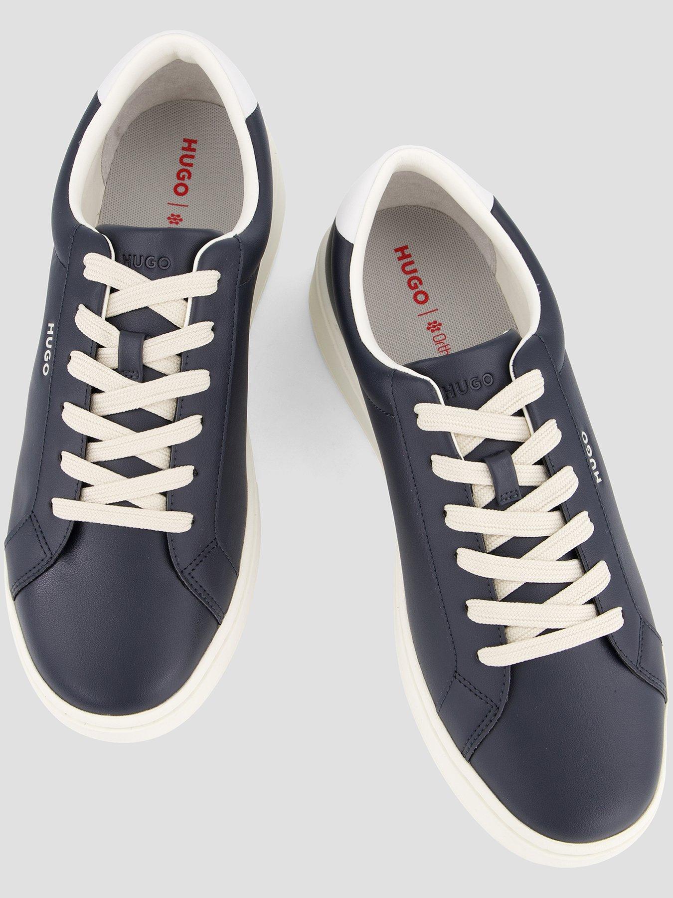 Image 3 of 7 of HUGO Hugo Neston Tenn PU Cupsole Trainers - Navy
