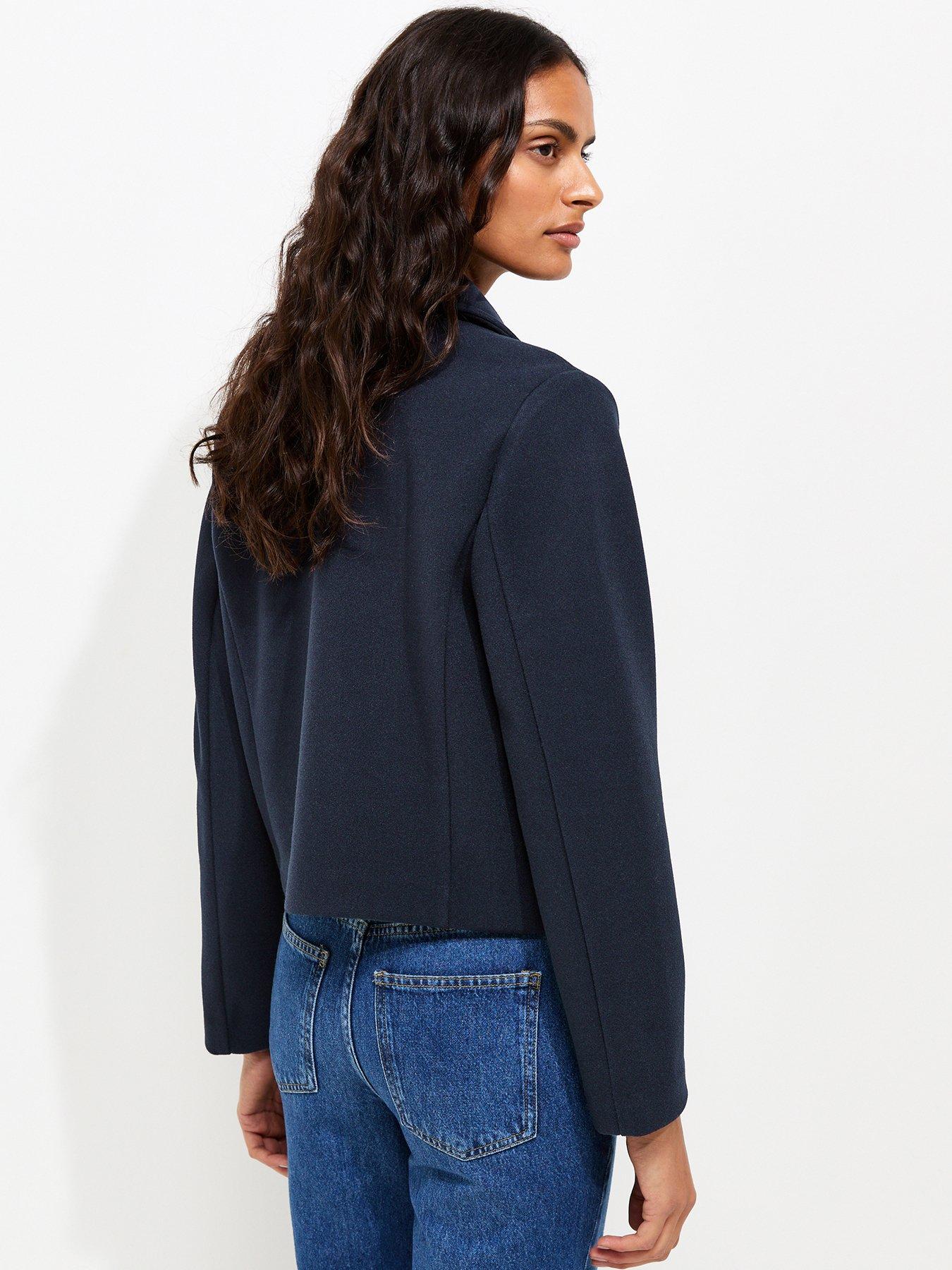 Image 2 of 6 of New Look Button Front Collared Shacket - Blue
