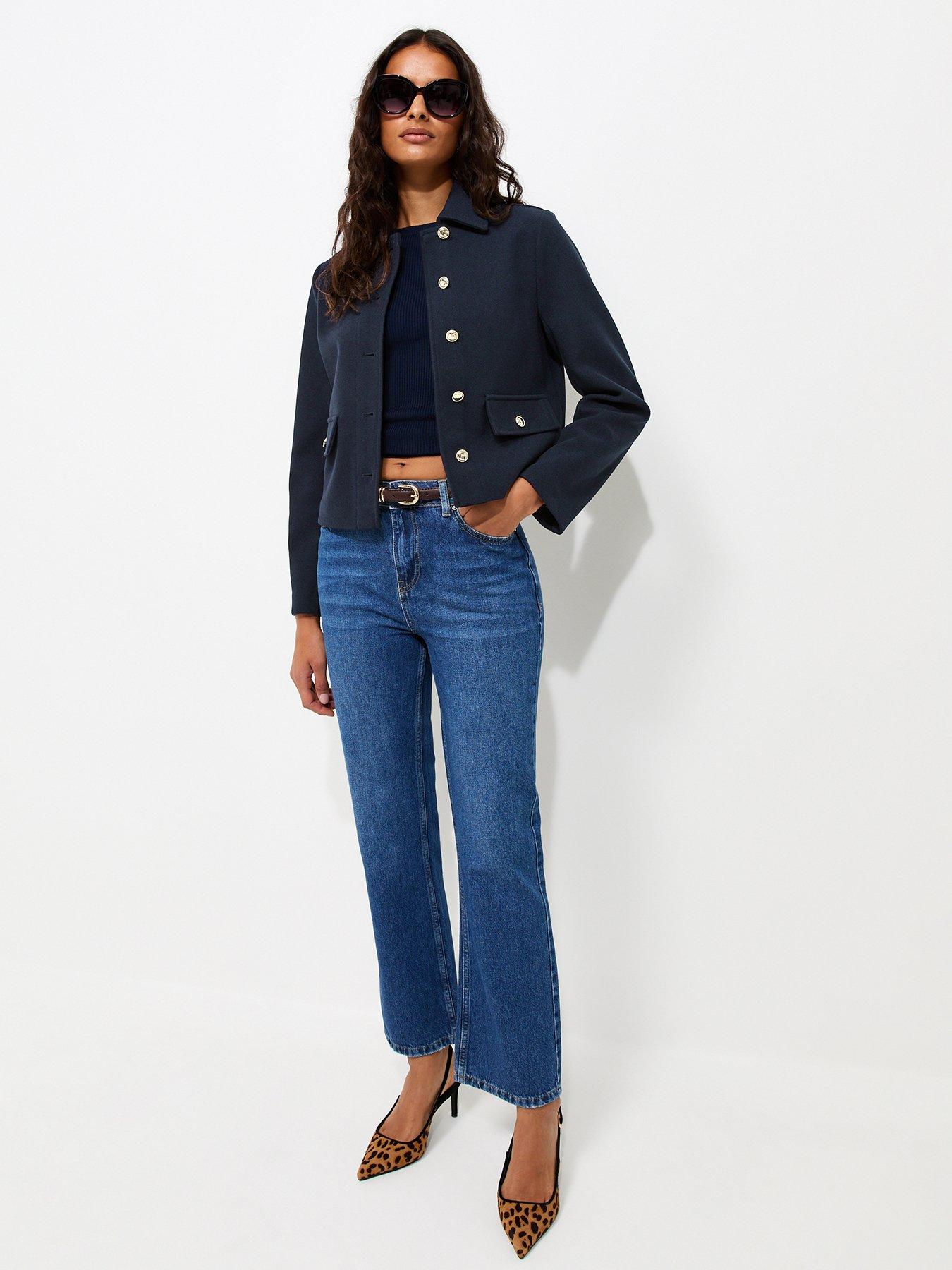Image 3 of 6 of New Look Button Front Collared Shacket - Blue