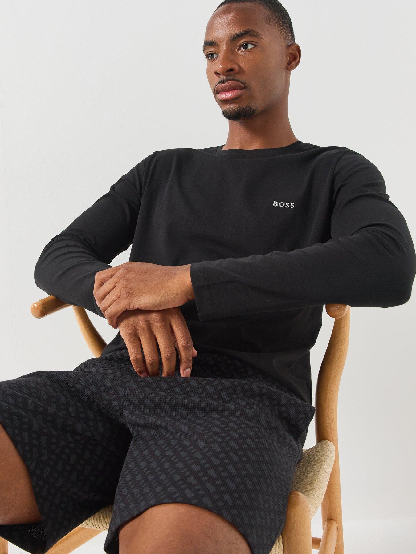 Image 4 of 5 of BOSS Boss Mix &amp; Match Regular Fit Loungewear Long Sleeve T-shirt - Black