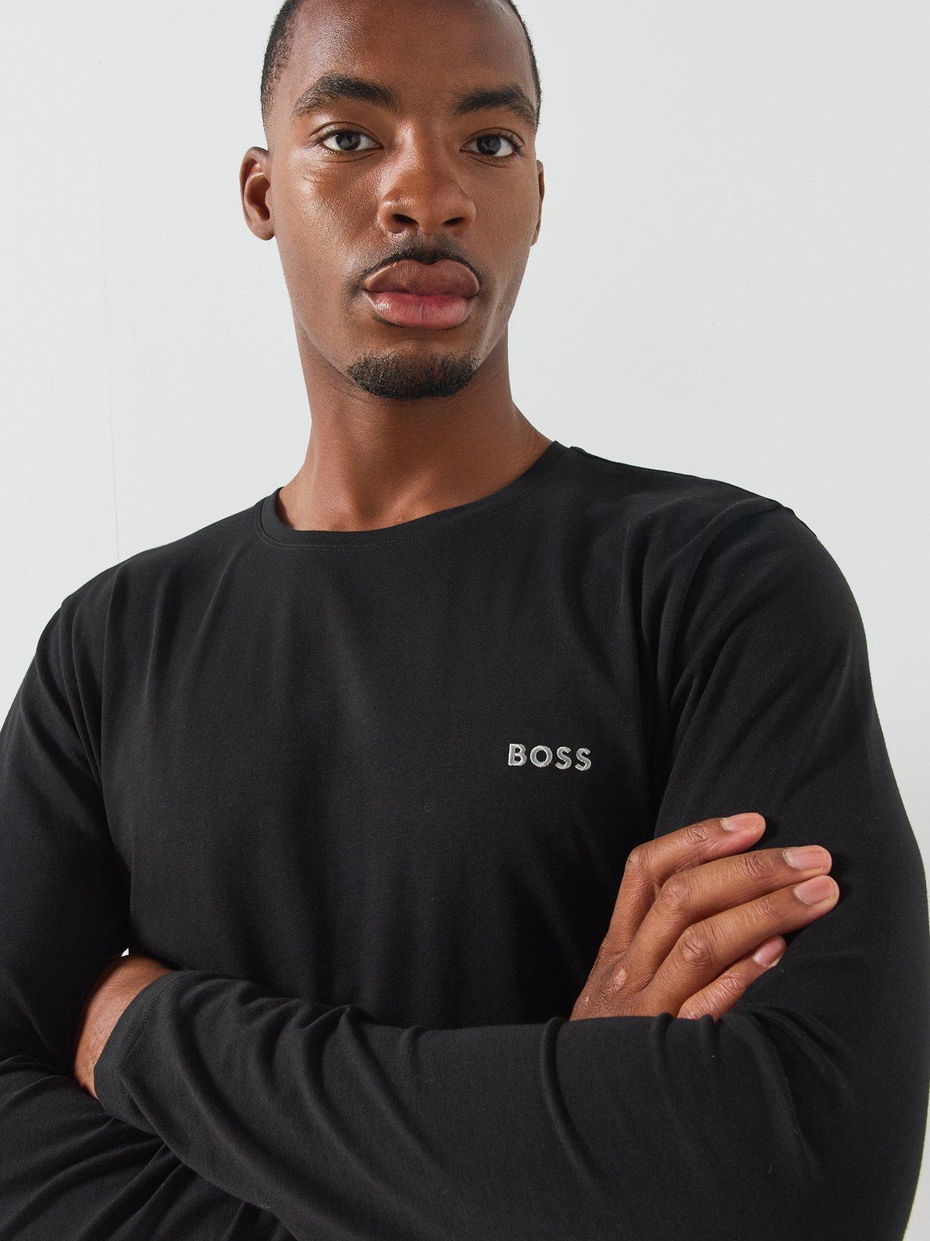 Image 5 of 5 of BOSS Boss Mix &amp; Match Regular Fit Loungewear Long Sleeve T-shirt - Black