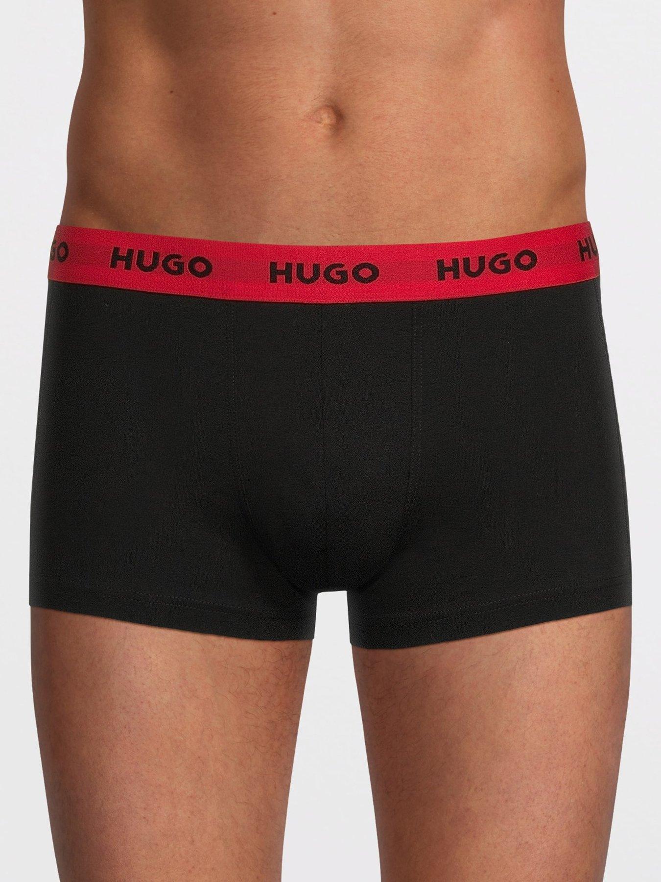 Image 2 of 3 of HUGO Mens Hugo Triplet Design 3 Pack Trunks - Multi