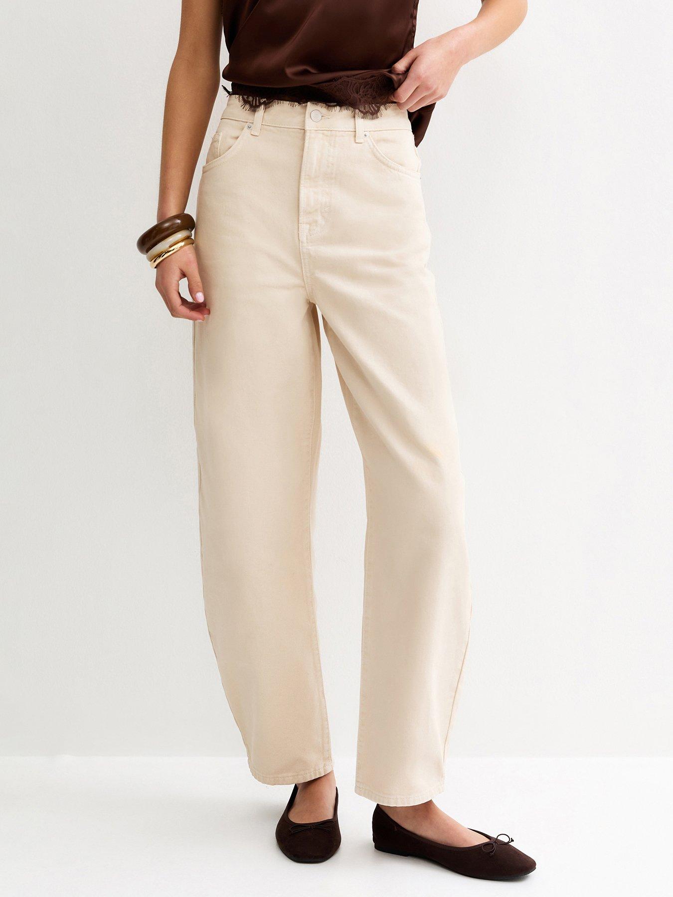 New Look Barrel Leg Jeans - Off White