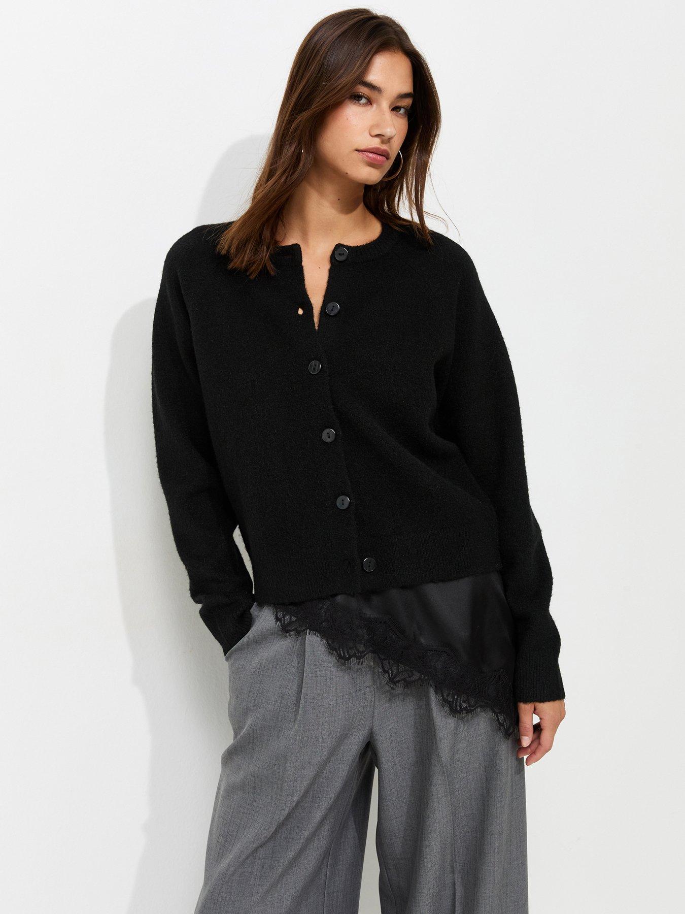 New Look Knitted Meet The Jean Raglan Cardigan - Black