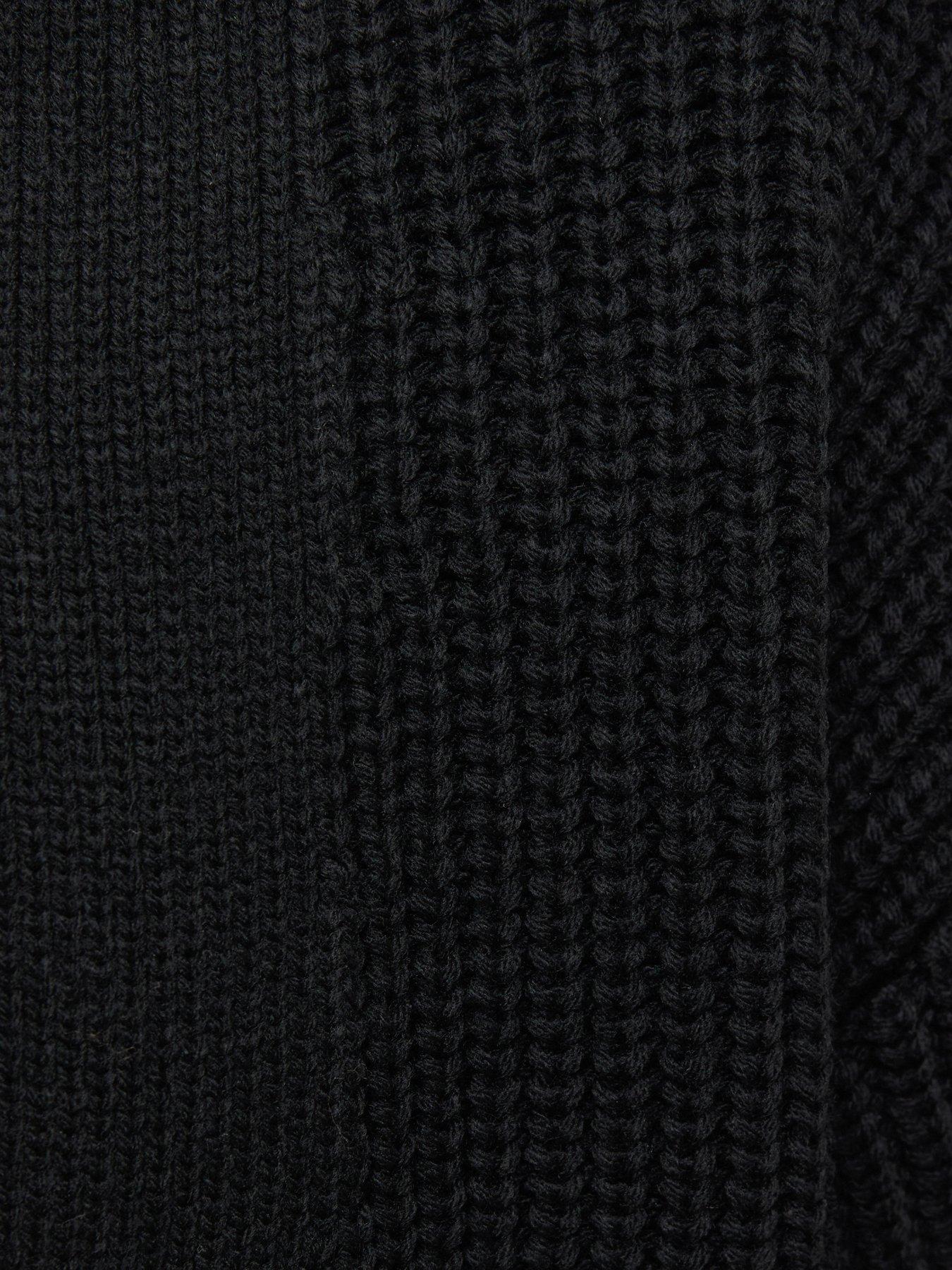Image 5 of 5 of New Look Womens Ribbed Balloon Sleeve Cardigan - Black