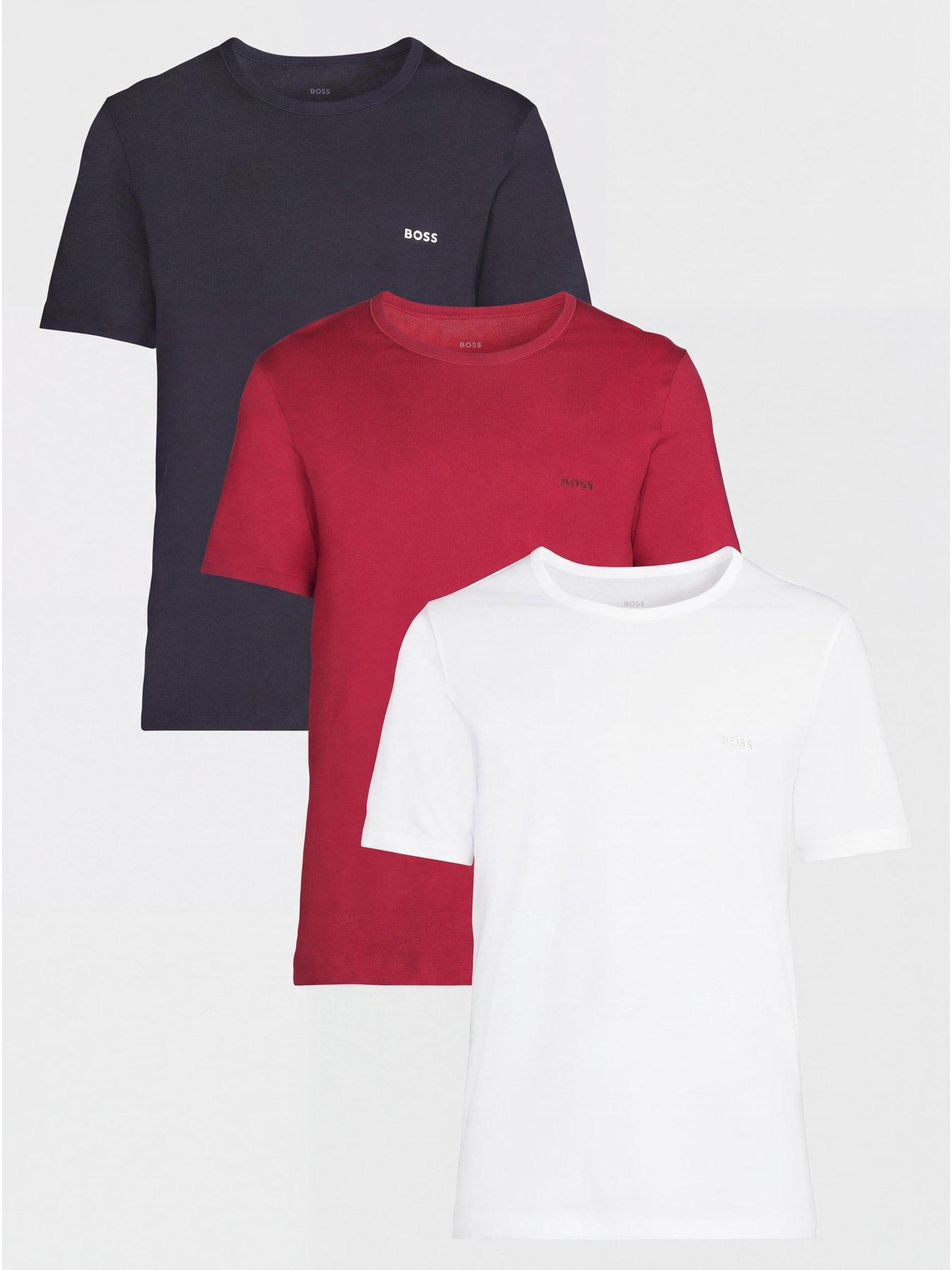 Image 1 of 6 of BOSS BOSS Mens 3 Pack Cotton Crew Neck T-Shirts - Multi