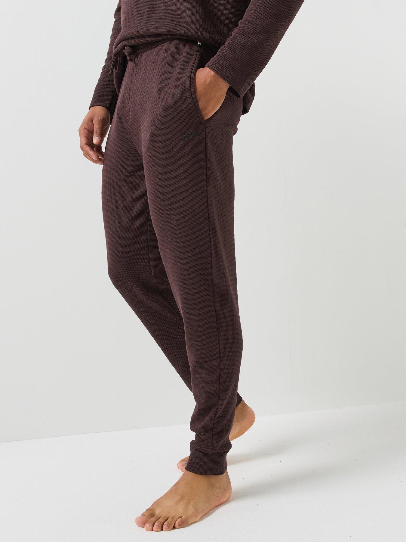 BOSS Boss Waffle Cuffed Loungewear Pants - Brown