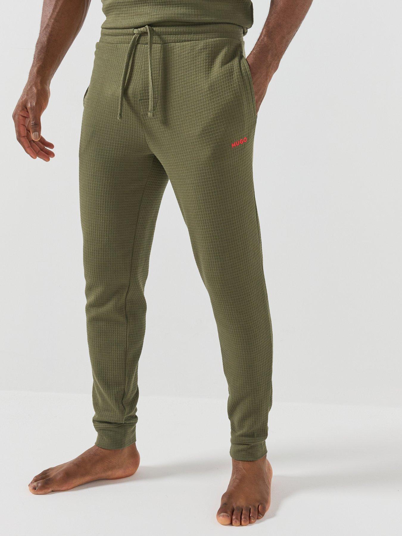 HUGO Hugo Austin Waffle Loungewear Cuff Joggers - Dark Green