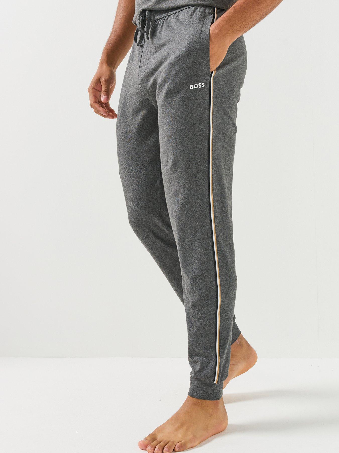 BOSS Boss Unique Global Stripe Taped Loungewear Bottoms - Grey