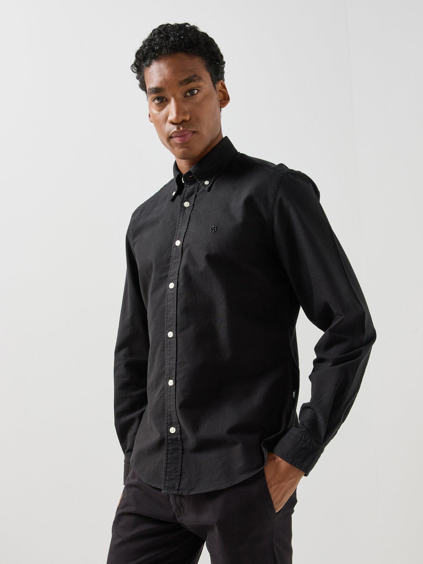 Image 1 of 6 of BOSS Boss H-Liam Button Down Regular Fit Shirt - Black