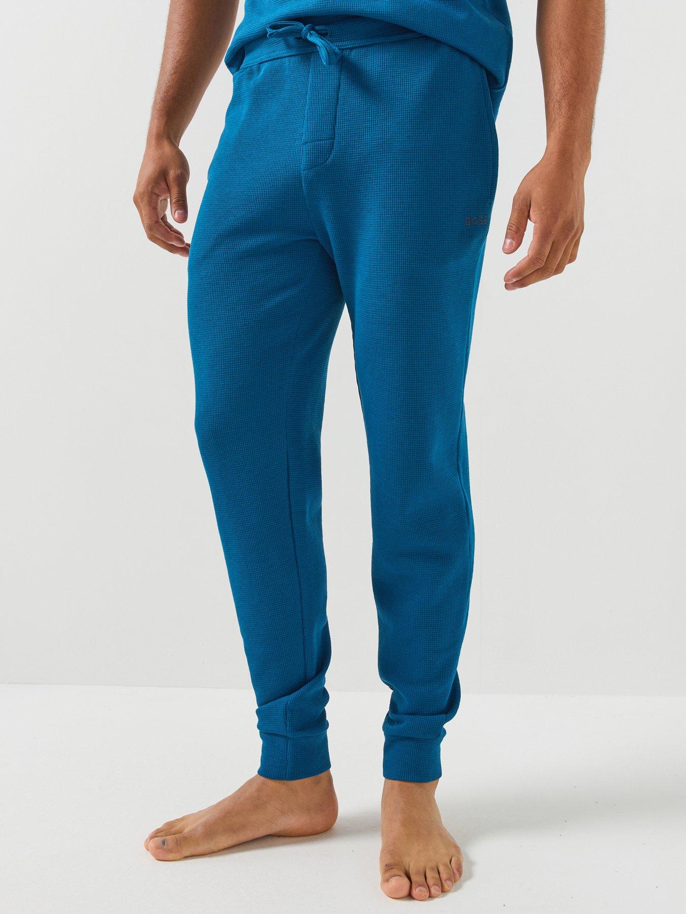 BOSS Boss Waffle Cuffed Loungewear Pants - Blue