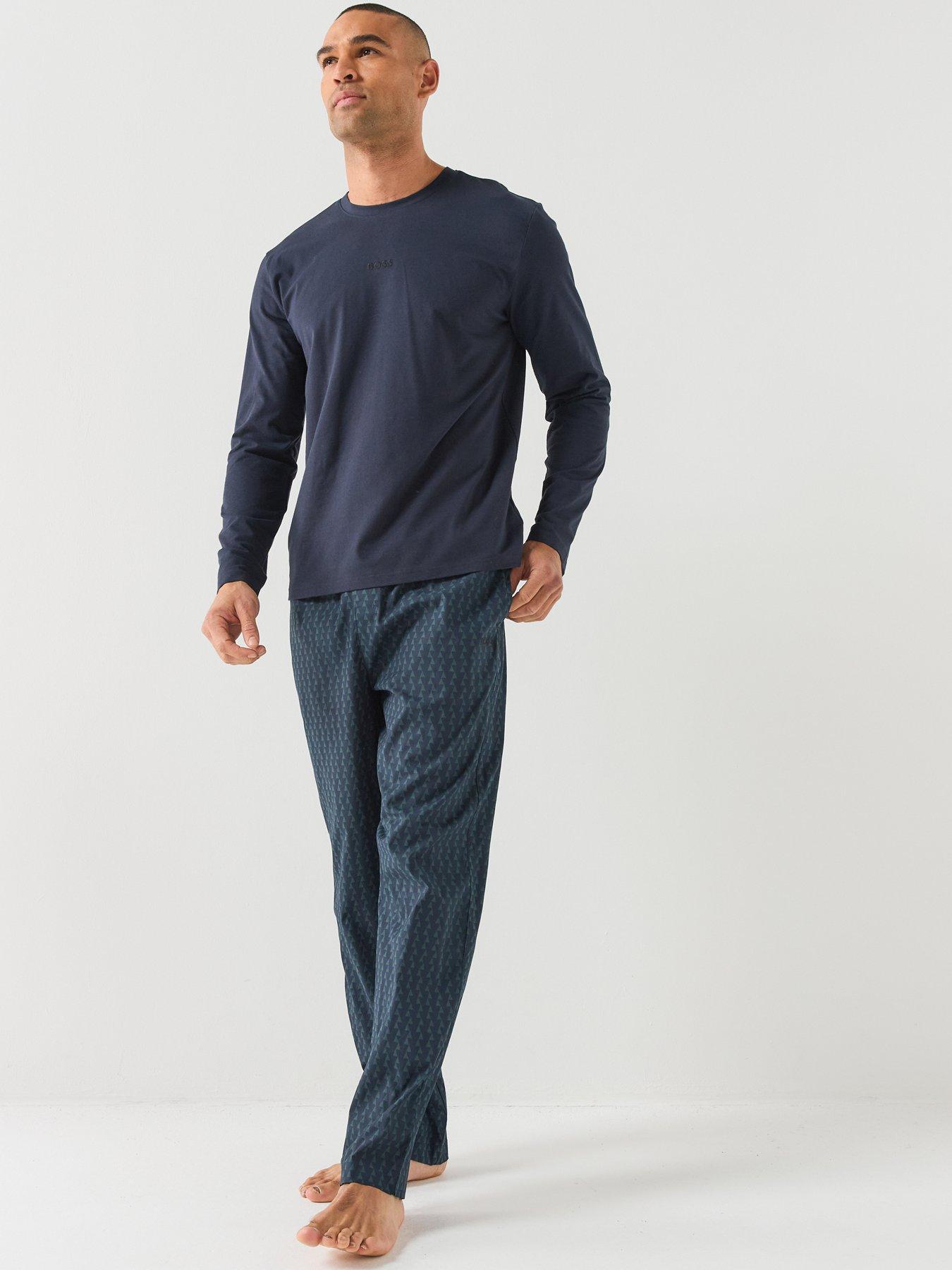 Image 3 of 6 of BOSS Mens Chris Soft Stretch Pyjama Set - Navy