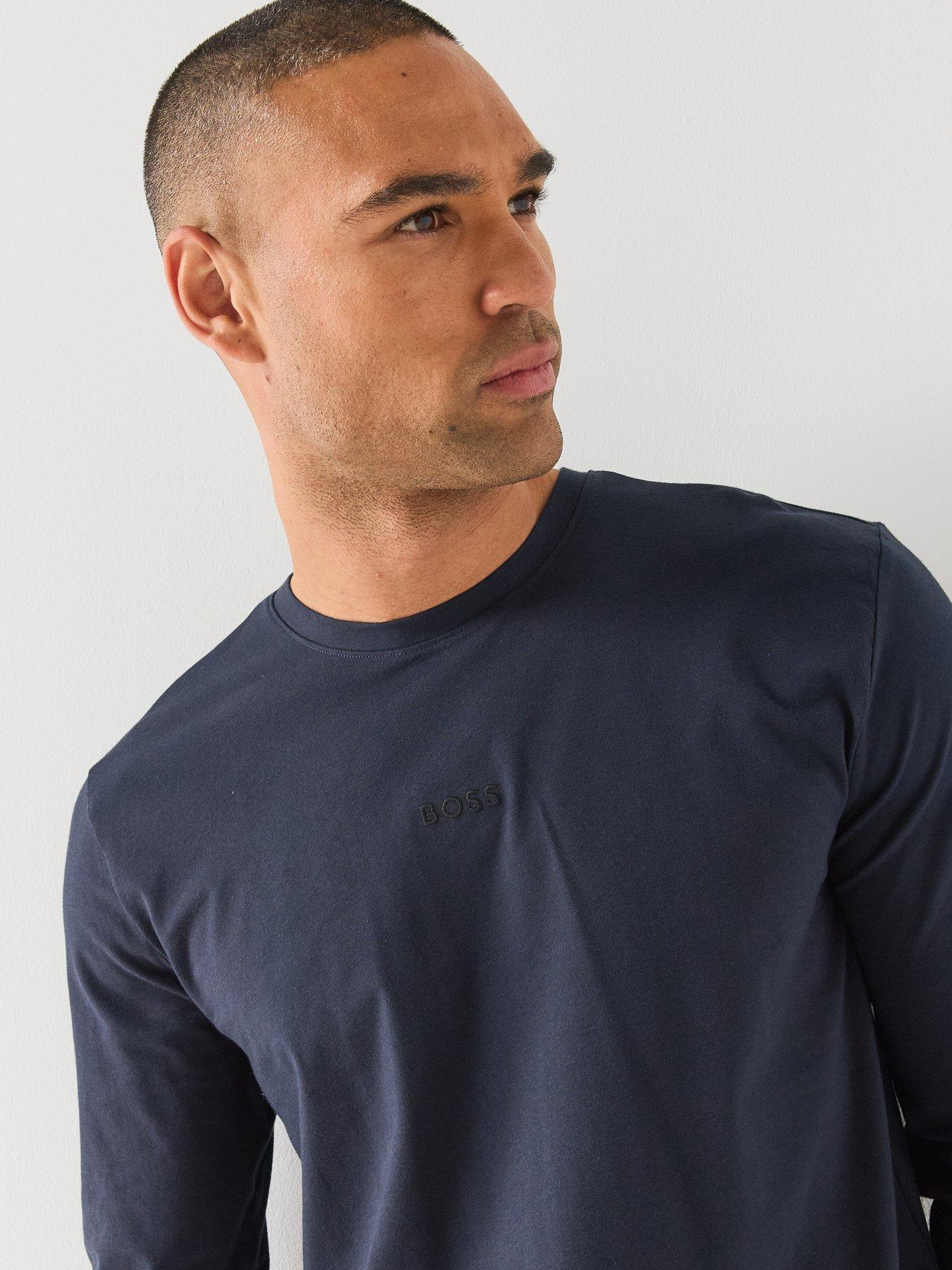 Image 4 of 6 of BOSS Mens Chris Soft Stretch Pyjama Set - Navy