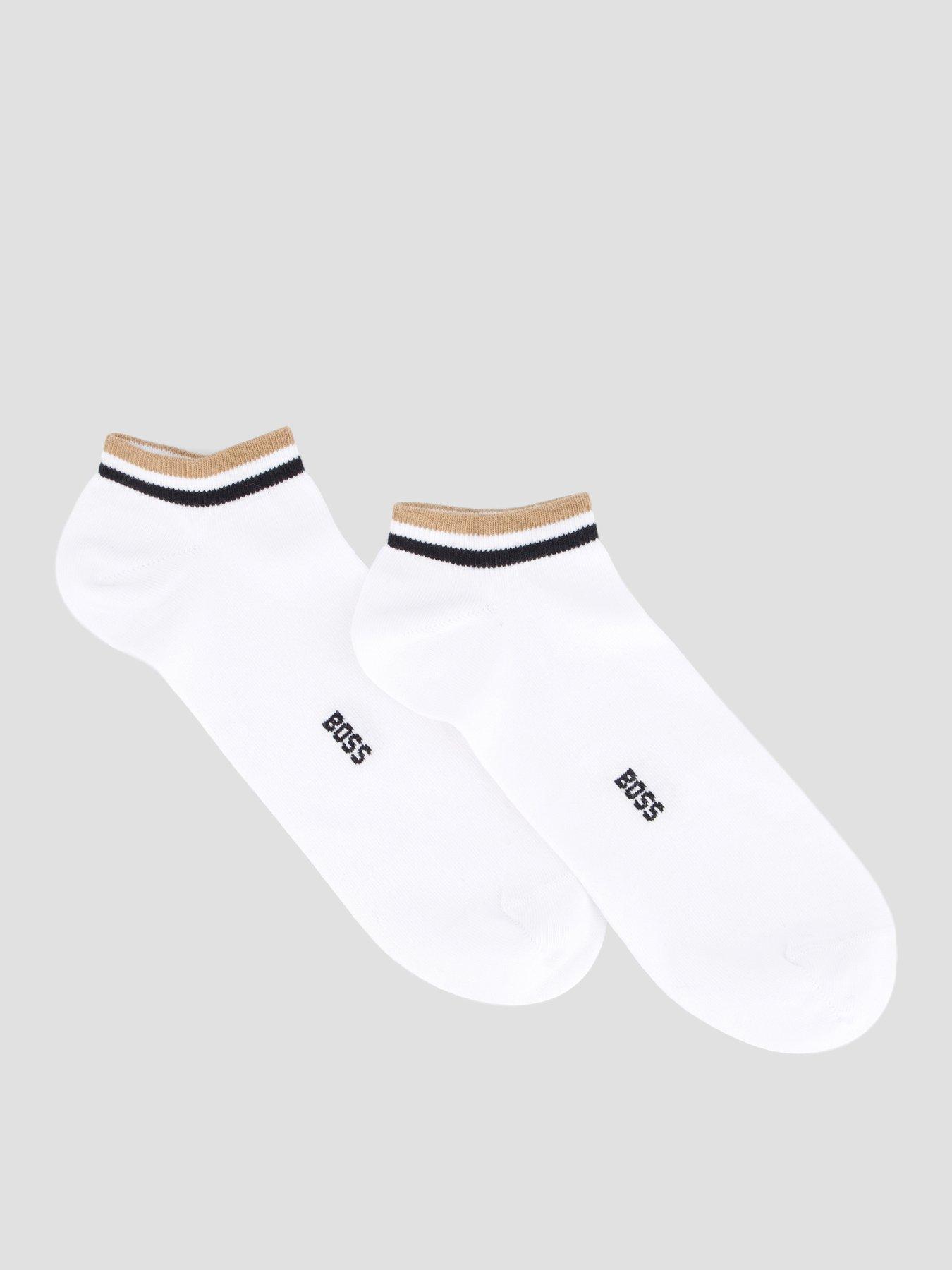 BOSS Boss 2 Pack Uni Stripe Crew Socks - White