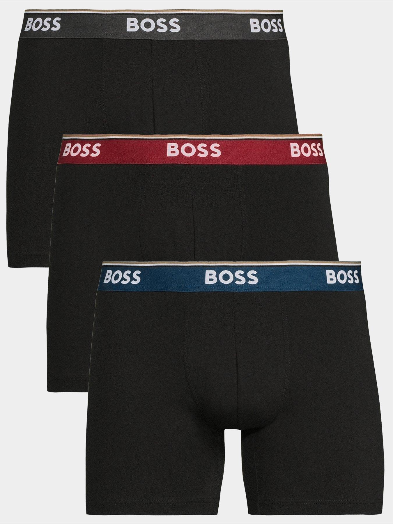 Image 1 of 3 of BOSS BOSS Mens 3 Pack Cotton Stretch Boxer Briefs - Multi