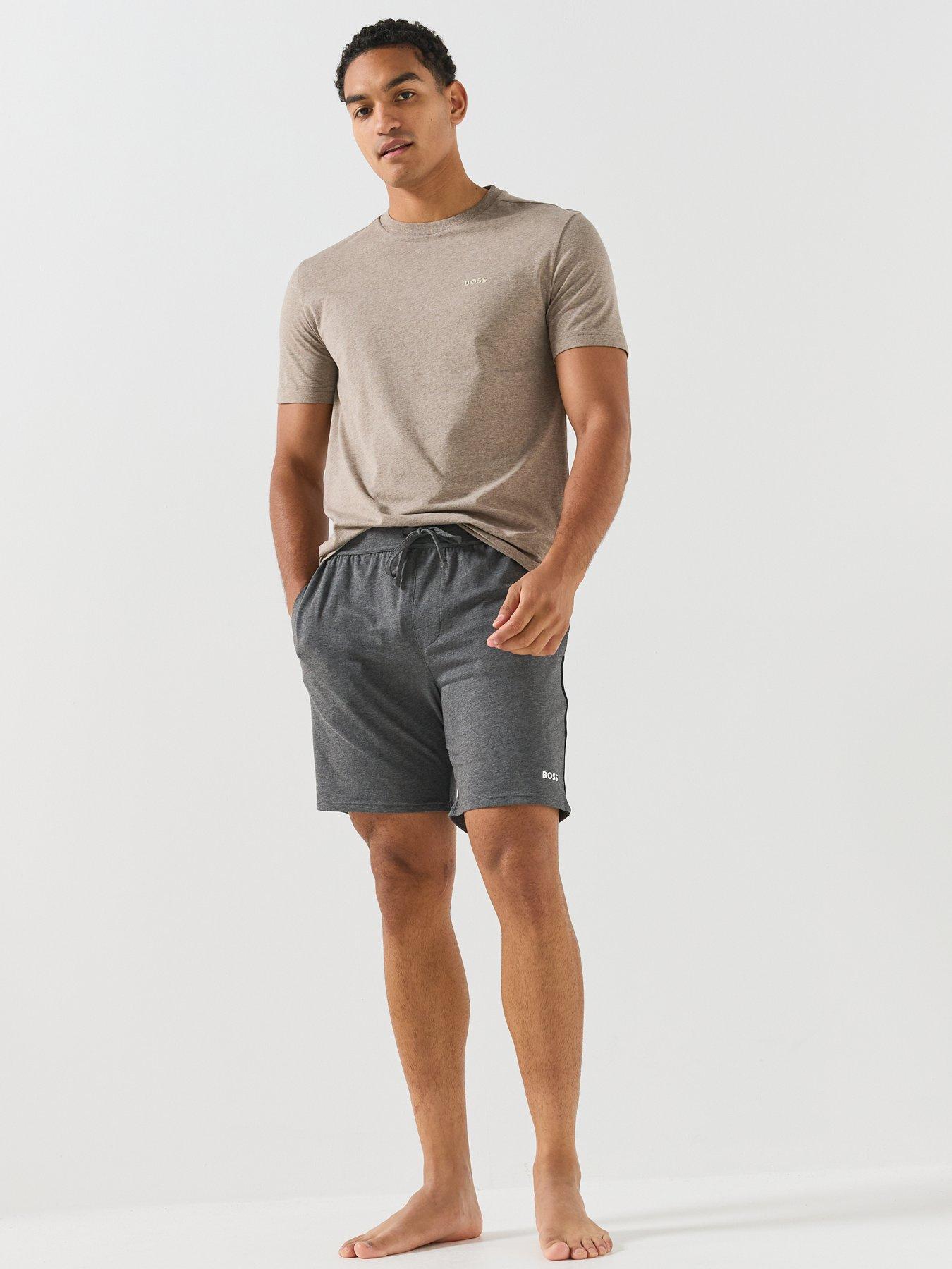 Image 3 of 4 of BOSS Mens Stretch Drawstring Loungewear Shorts - Grey