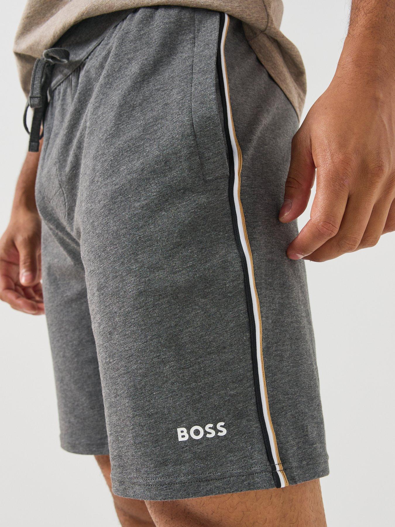 Image 4 of 4 of BOSS Mens Stretch Drawstring Loungewear Shorts - Grey