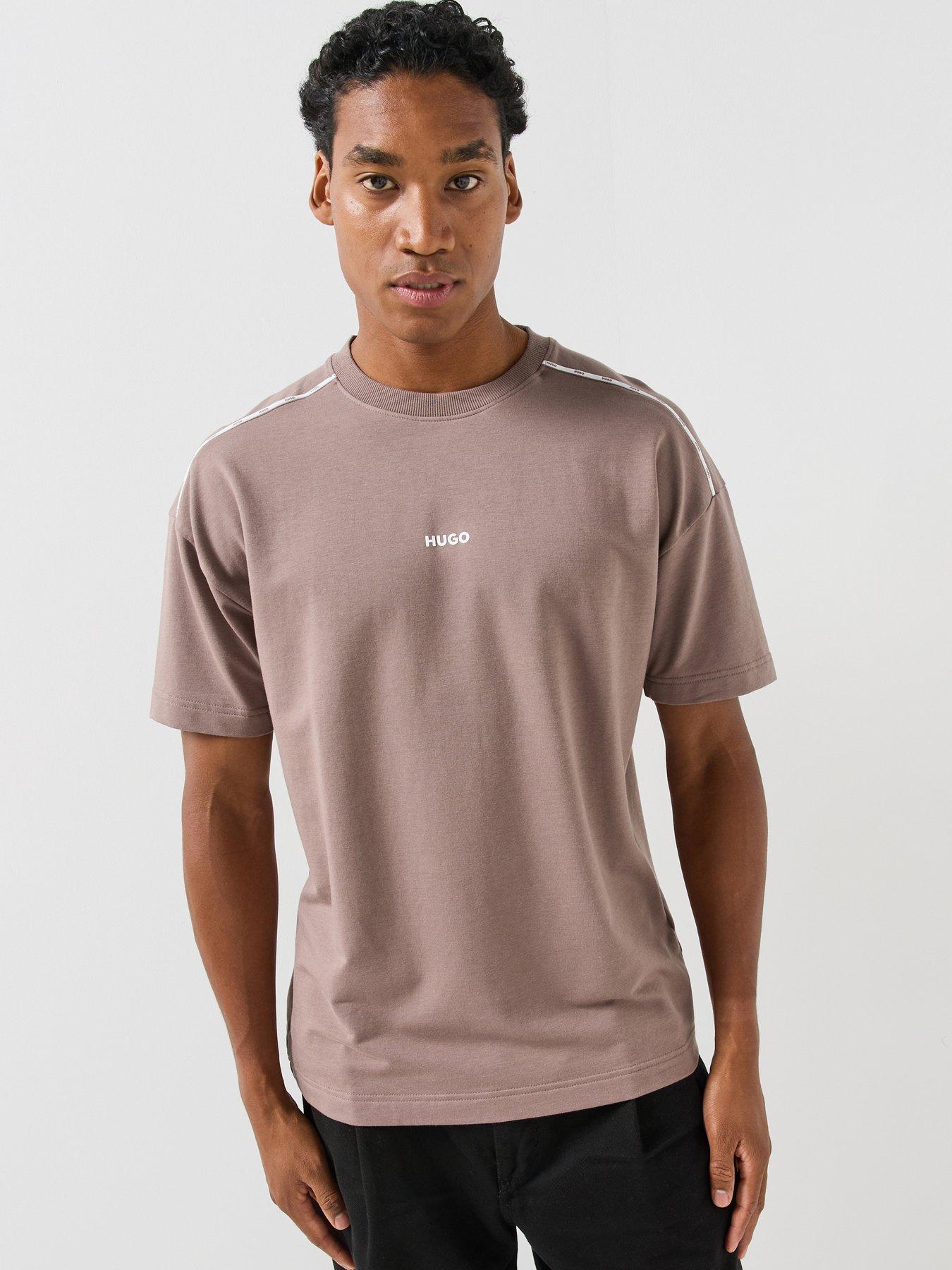 Image 1 of 4 of HUGO Hugo Noah Piped Loungewear Top - Brown