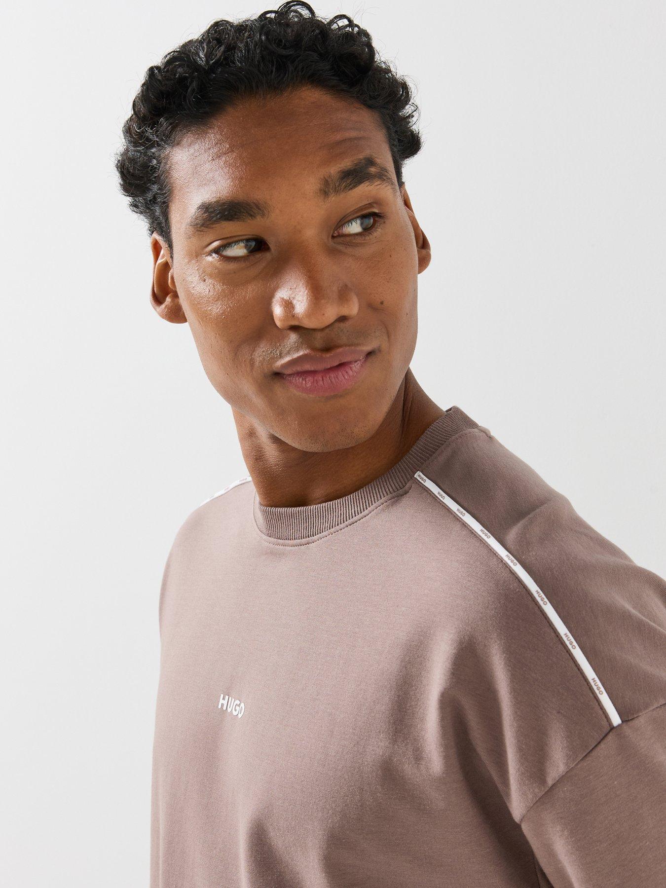 Image 4 of 4 of HUGO Hugo Noah Piped Loungewear Top - Brown