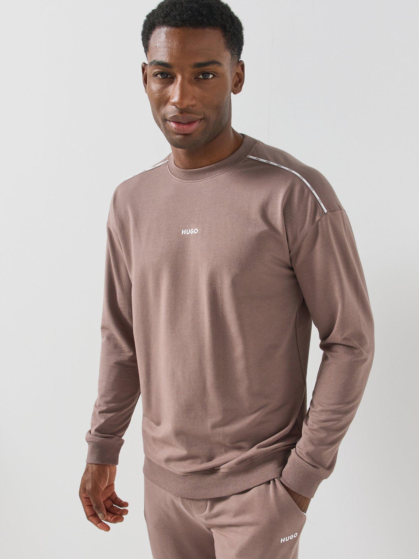 HUGO Hugo Noah Piped Loungewear Crew Top - Brown