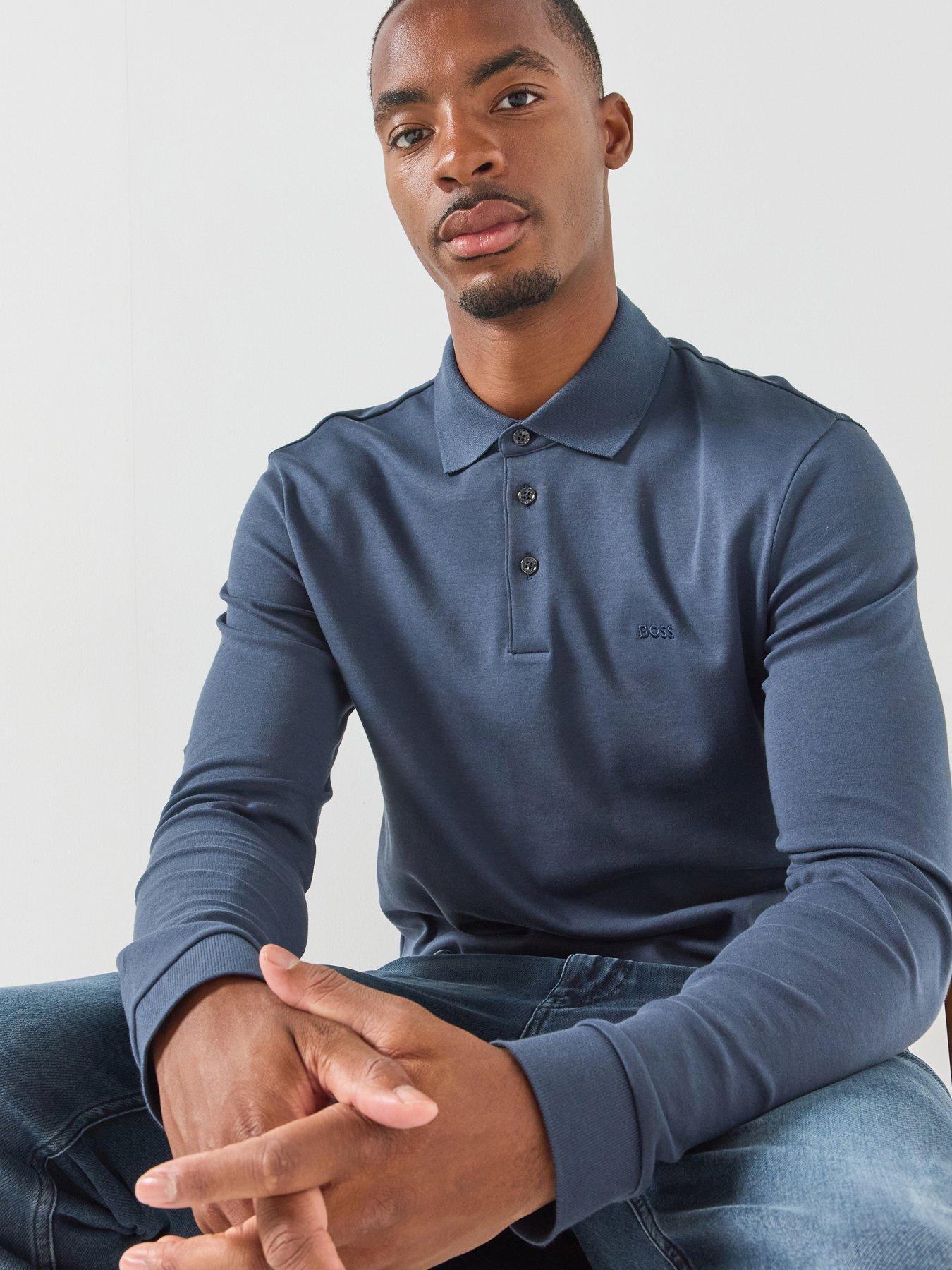 BOSS Boss Pado 30 Longsleeve Polo Shirt - Blue