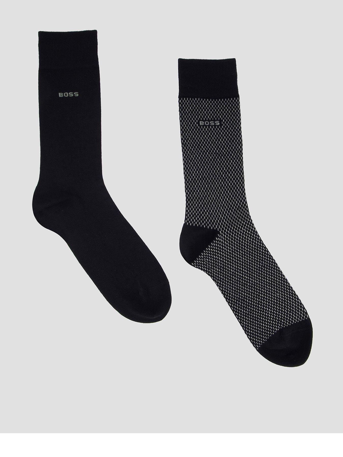 Image 1 of 5 of BOSS 2 Pack Minipattern Crew Socks - Black