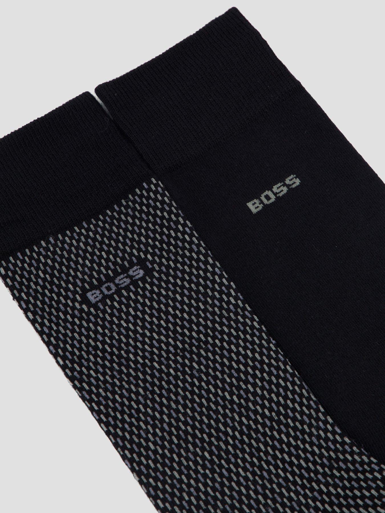 Image 3 of 5 of BOSS 2 Pack Minipattern Crew Socks - Black