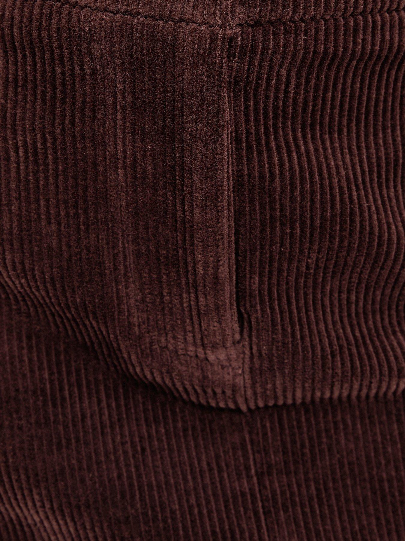 Image 5 of 6 of New Look Womens Corduroy Mini Skirt With Pockets - Brown