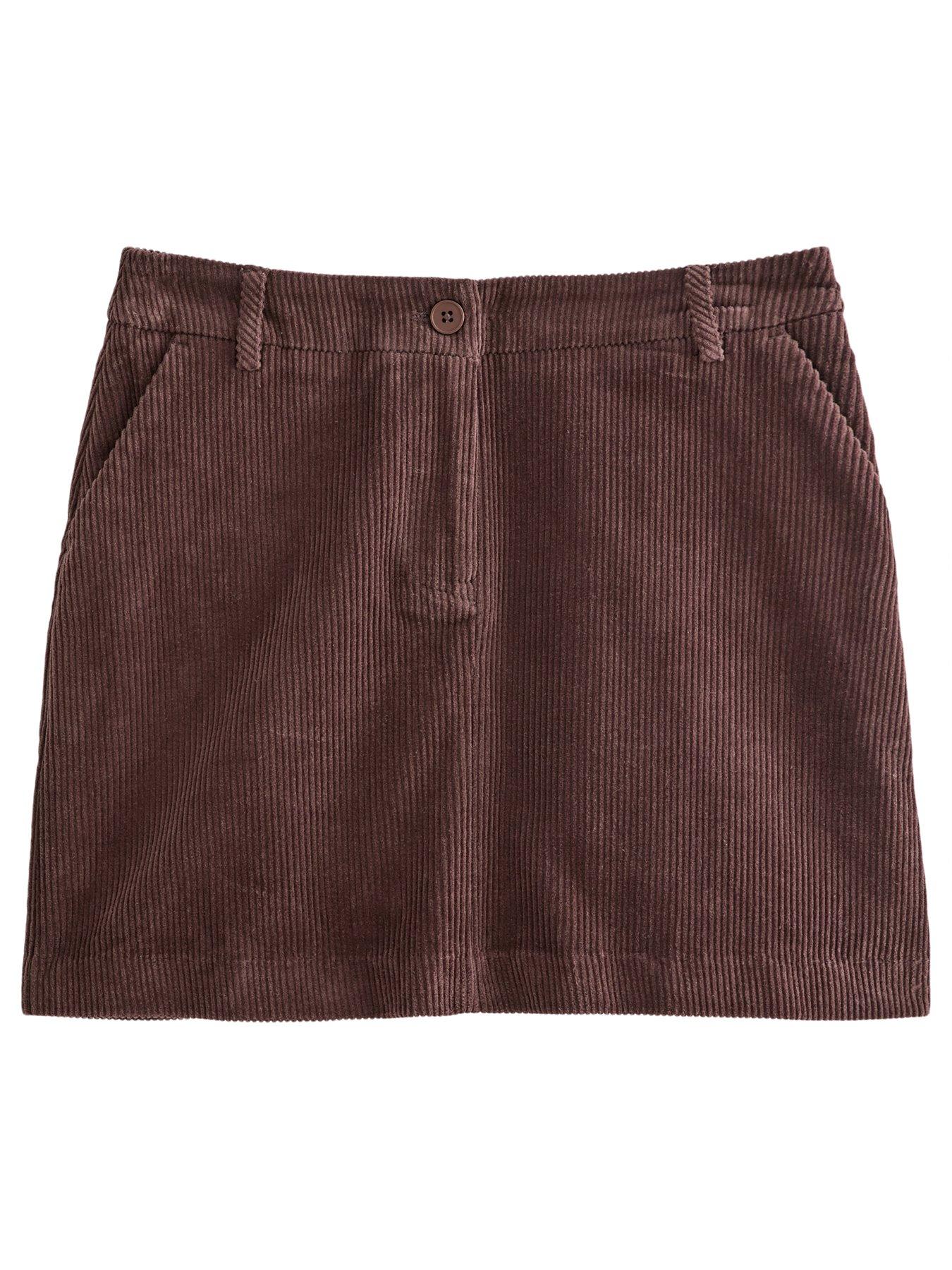 Image 6 of 6 of New Look Womens Corduroy Mini Skirt With Pockets - Brown