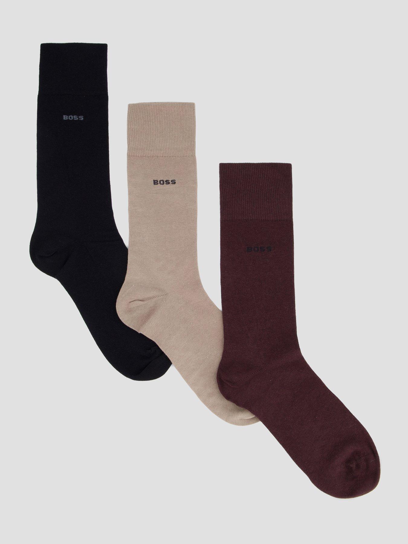 Image 1 of 3 of BOSS BOSS Mens 3 Pack Logo Crew Socks - Multi