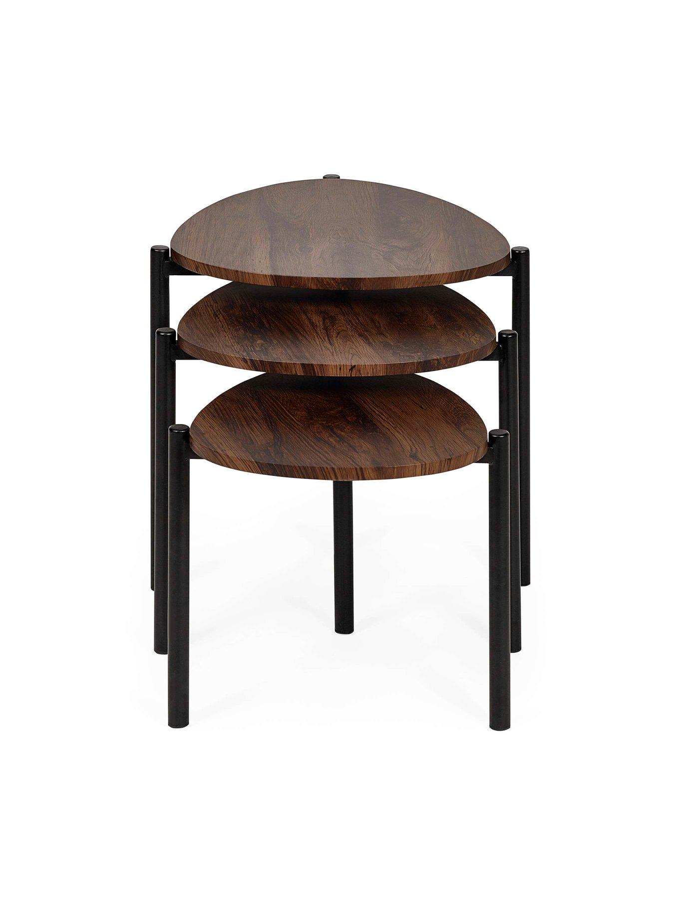 Image 3 of 6 of Julian Bowen Lorette Teardrop Nest Of Side Tables - Walnut