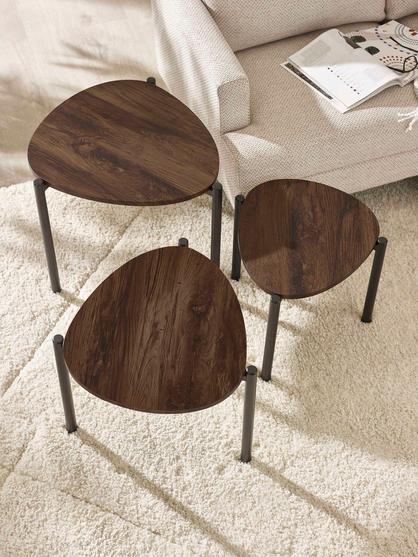 Image 5 of 6 of Julian Bowen Lorette Teardrop Nest Of Side Tables - Walnut