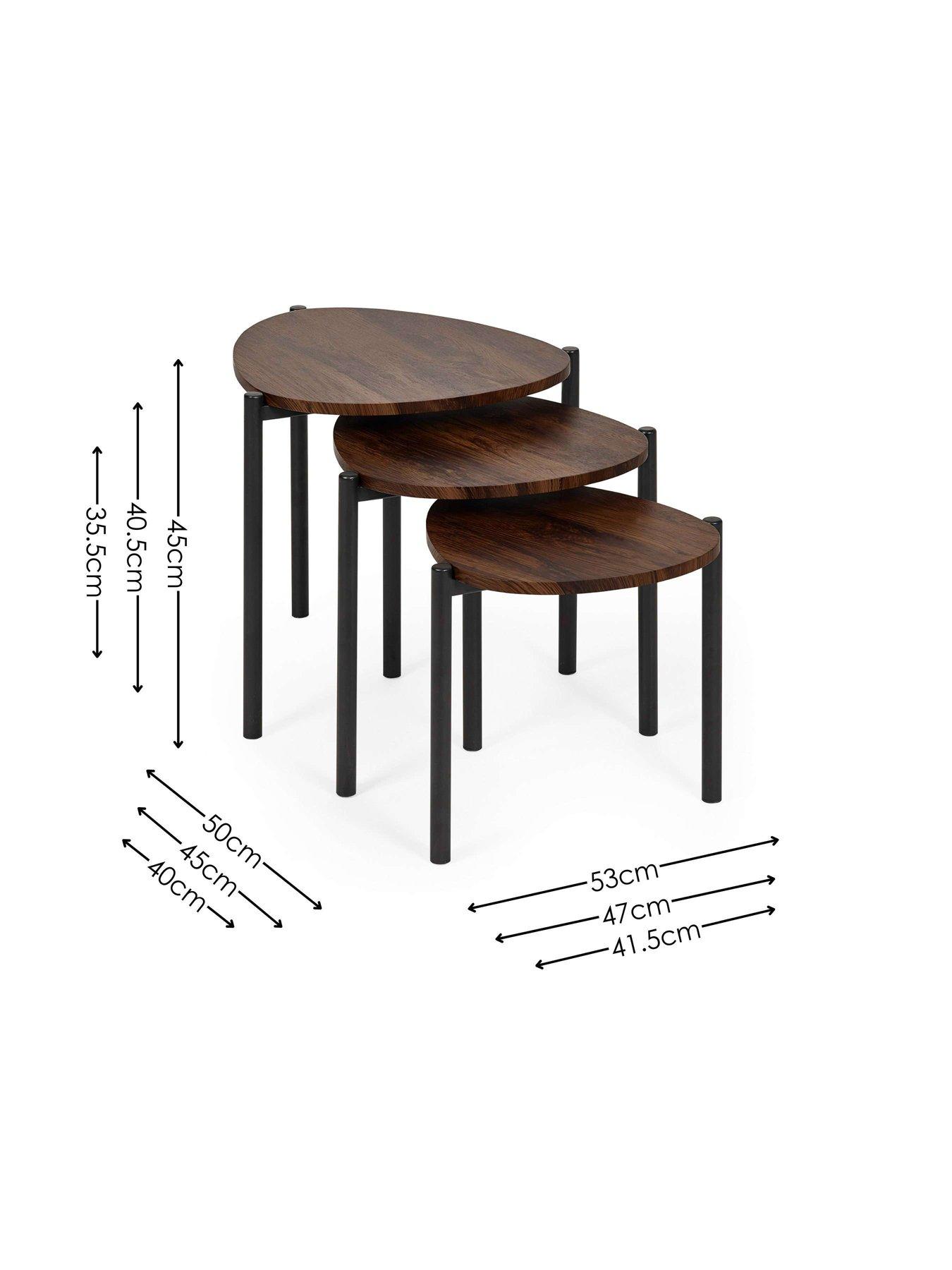 Image 6 of 6 of Julian Bowen Lorette Teardrop Nest Of Side Tables - Walnut